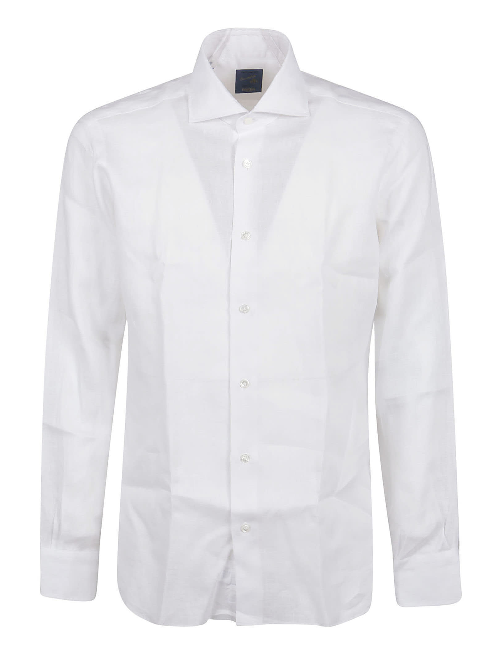 Shop Barba Napoli Long Sleeve Shirt In Bianco