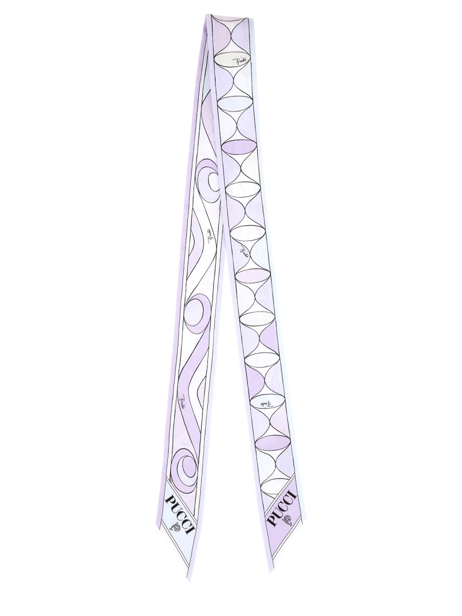 Pucci Abstract Pattern Lightweight Long Scarf In Purple