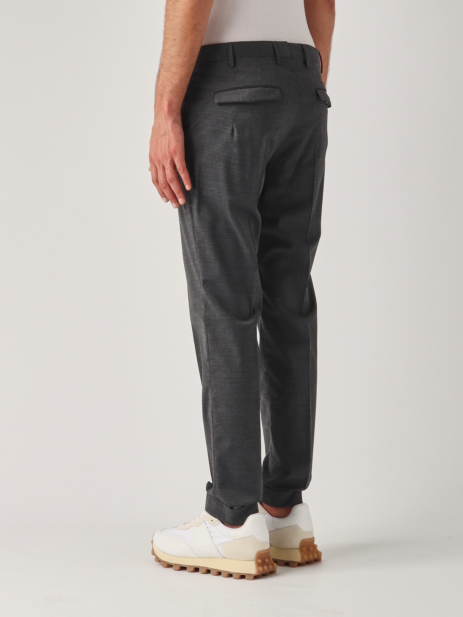 Shop Pt01 Pantalone Uomo Trousers In Grigio Medio