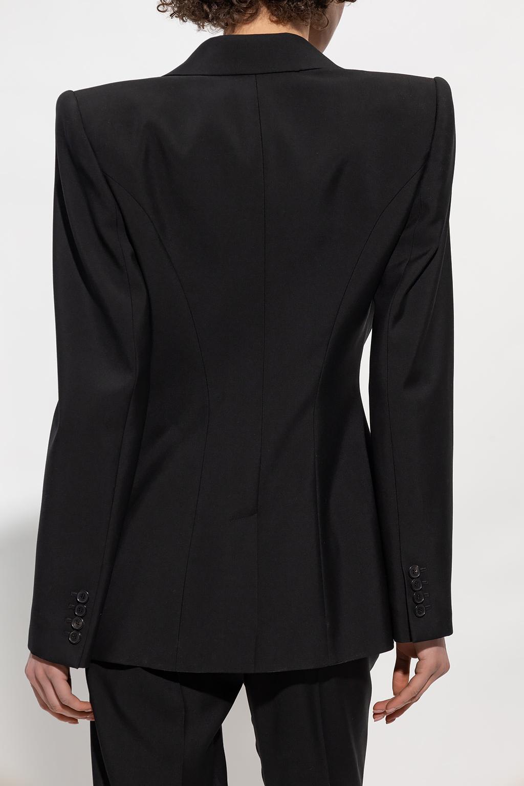 Alexander Mcqueen Wool Tuxedo Jacket In Black