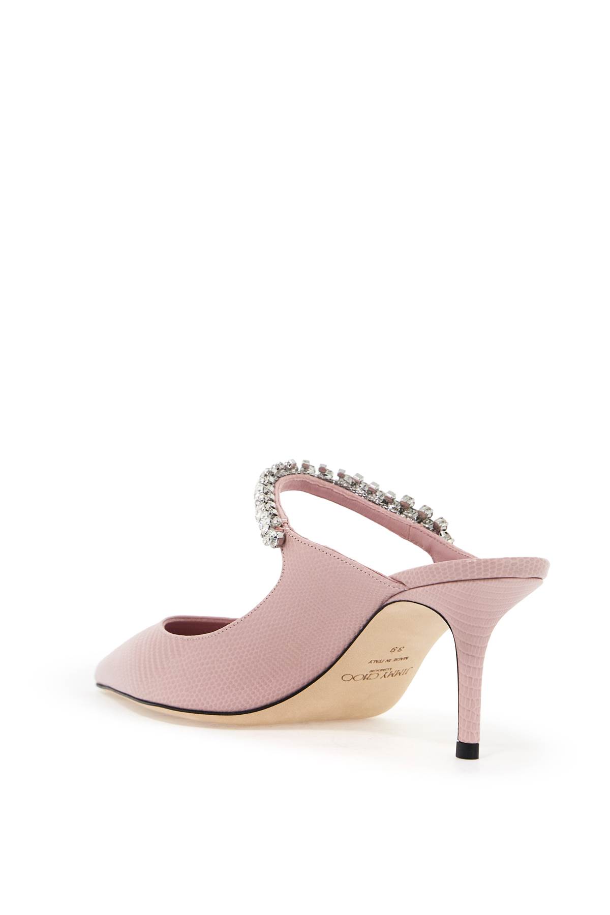 Shop Jimmy Choo Lizard-embossed Leather Bing 65 Mules In Rose (pink)