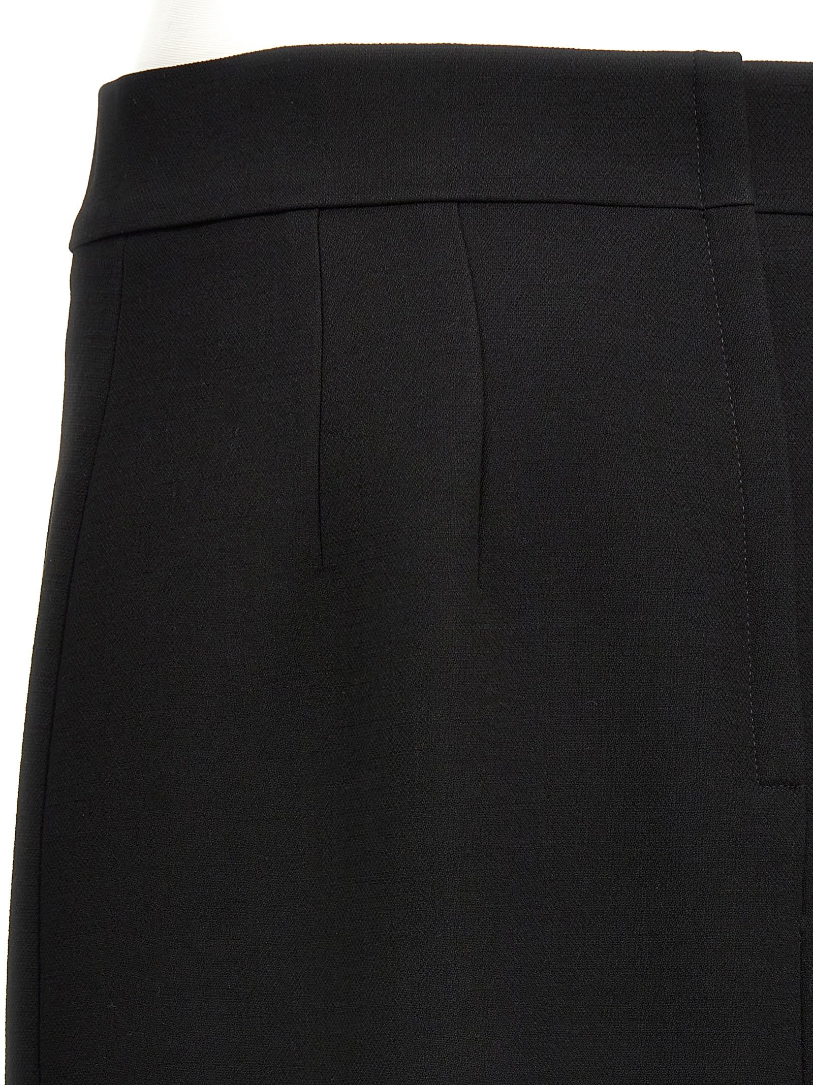 Dolce & Gabbana Black Vented Midi Skirt In N0000 Nero | ModeSens