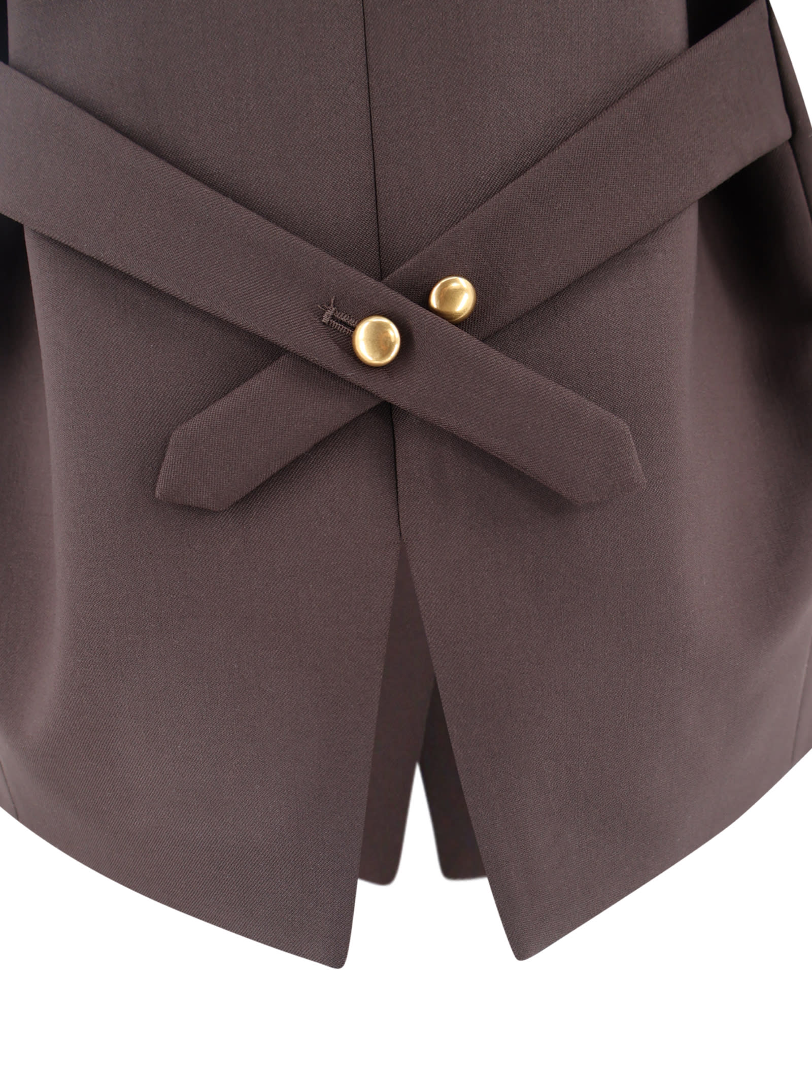 P.a.r.o.s.h Virgin Wool Vest With Gold Button In Brown