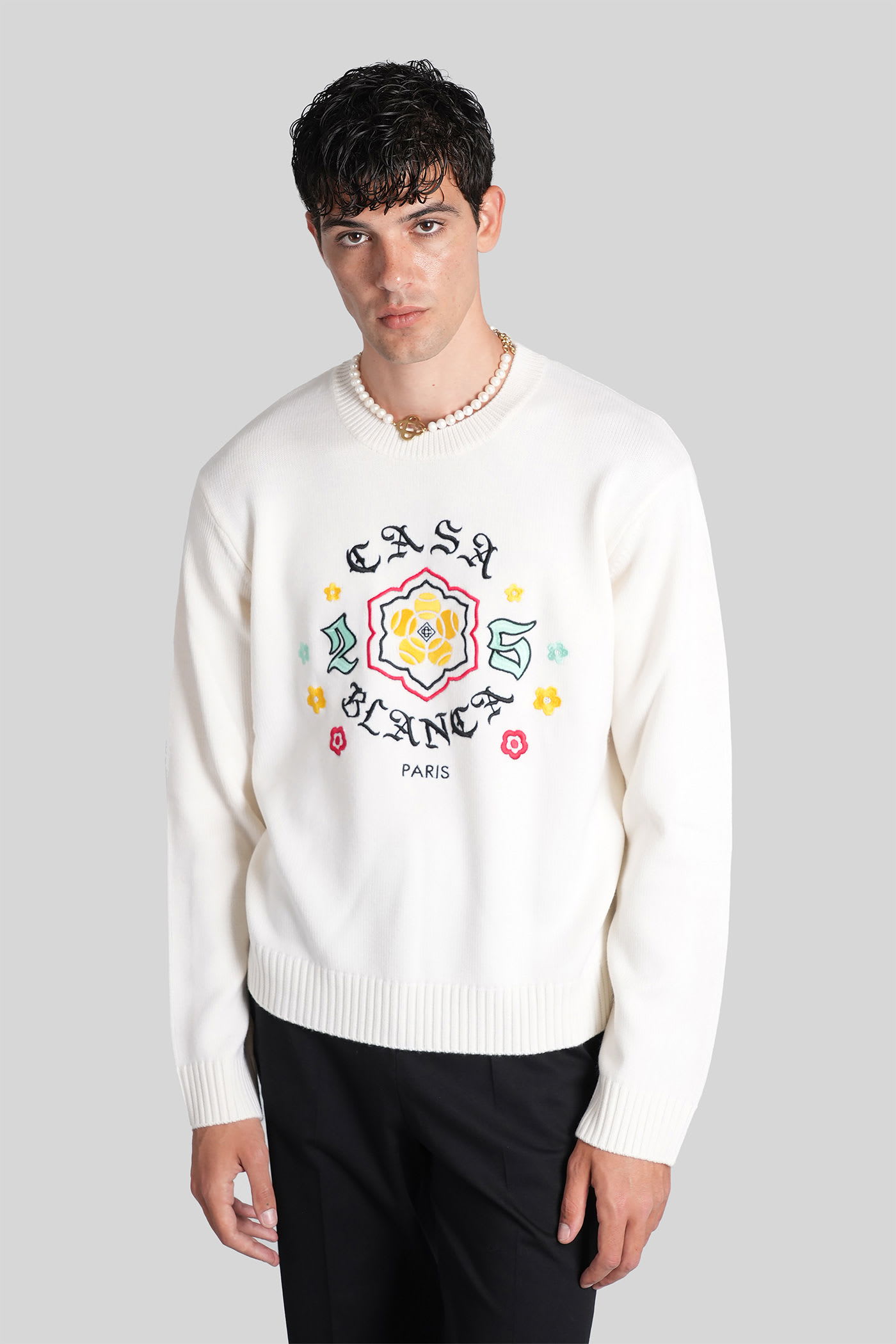 Casablanca Knitwear In Beige Wool In White