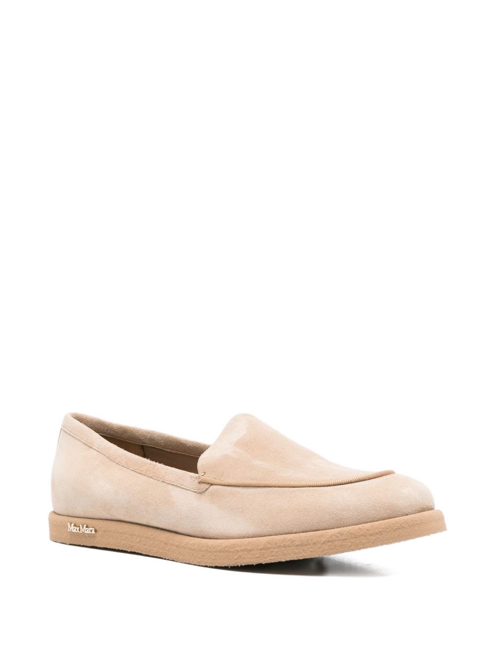 Max Mara Suede Loafers In Neutral