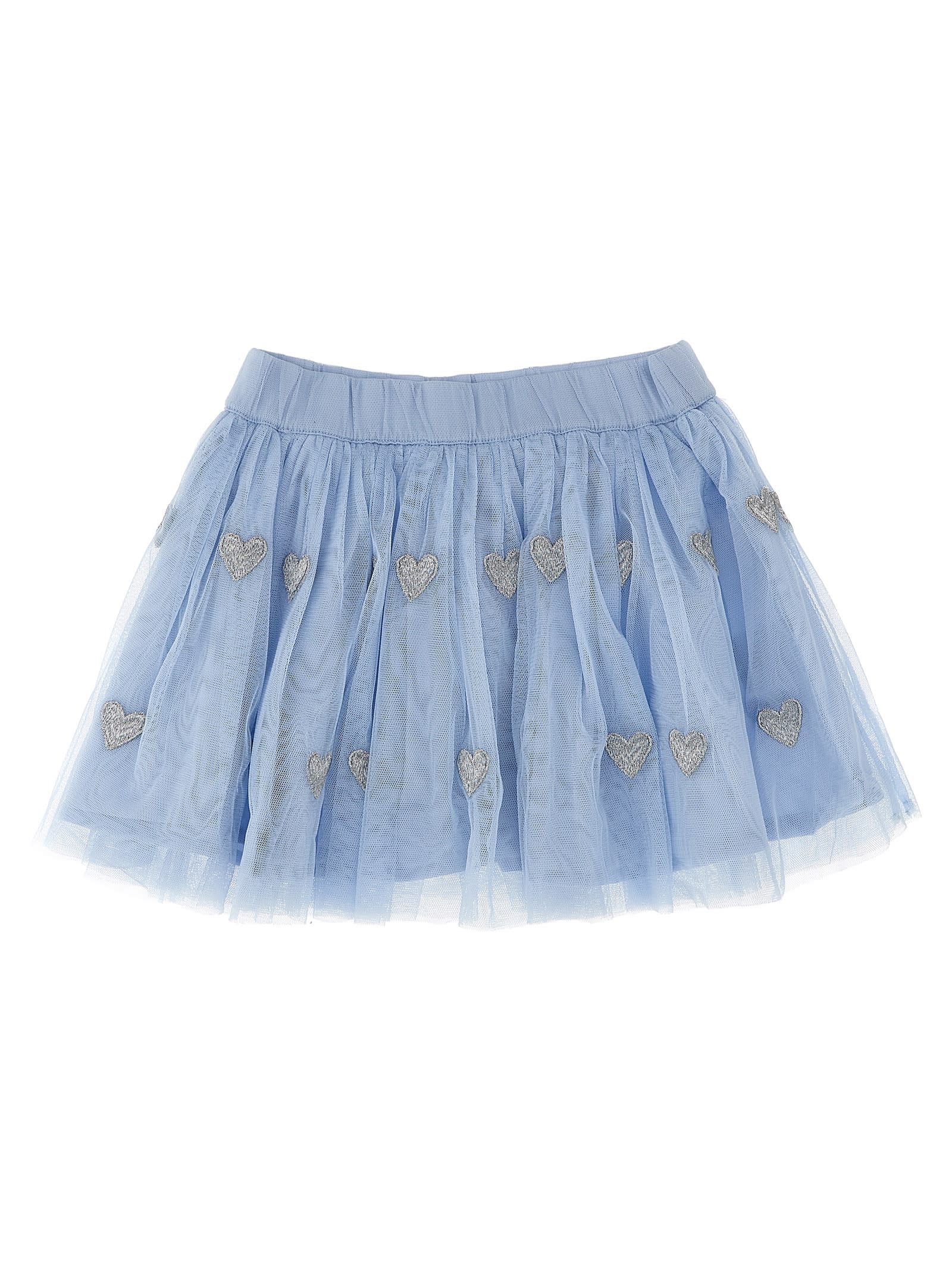 Stella Mccartney Skirt With Applications In Celeste/embroidery