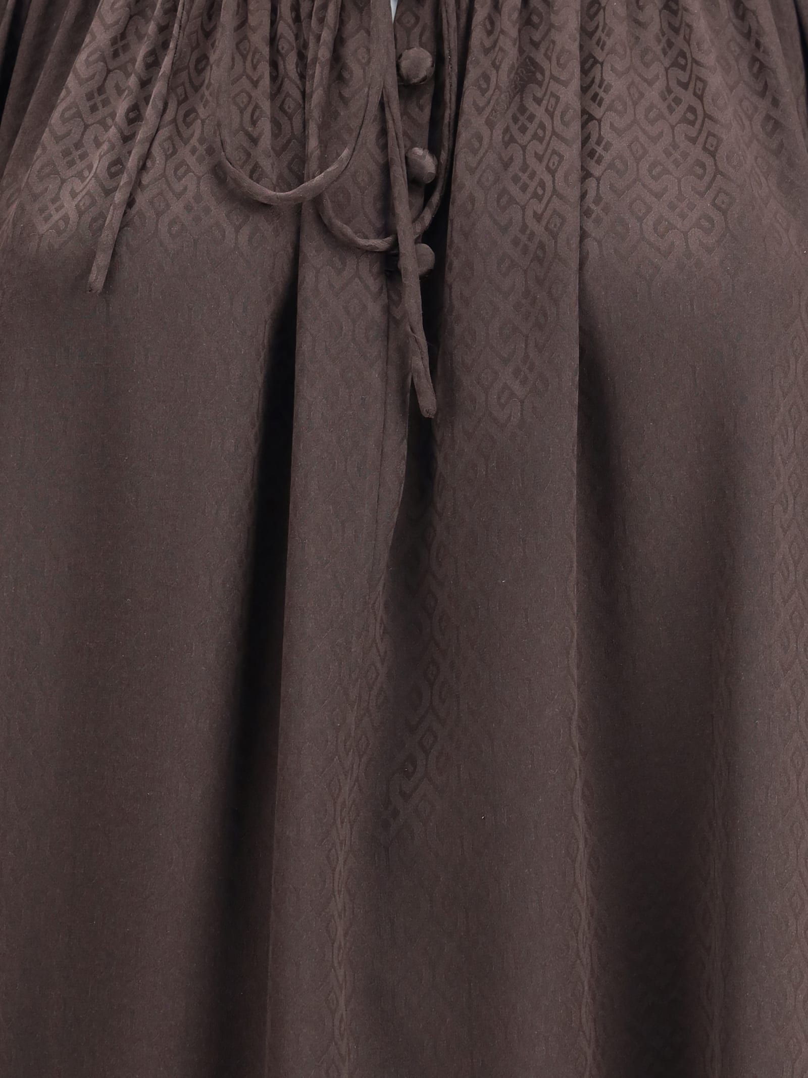 Burberry Geometric Silk Blouse In Brown