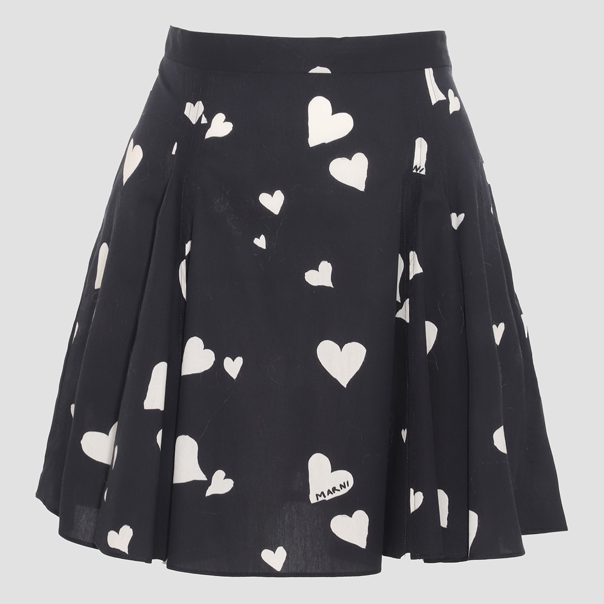 Shop Marni White And Black Cotton Heart Skirt