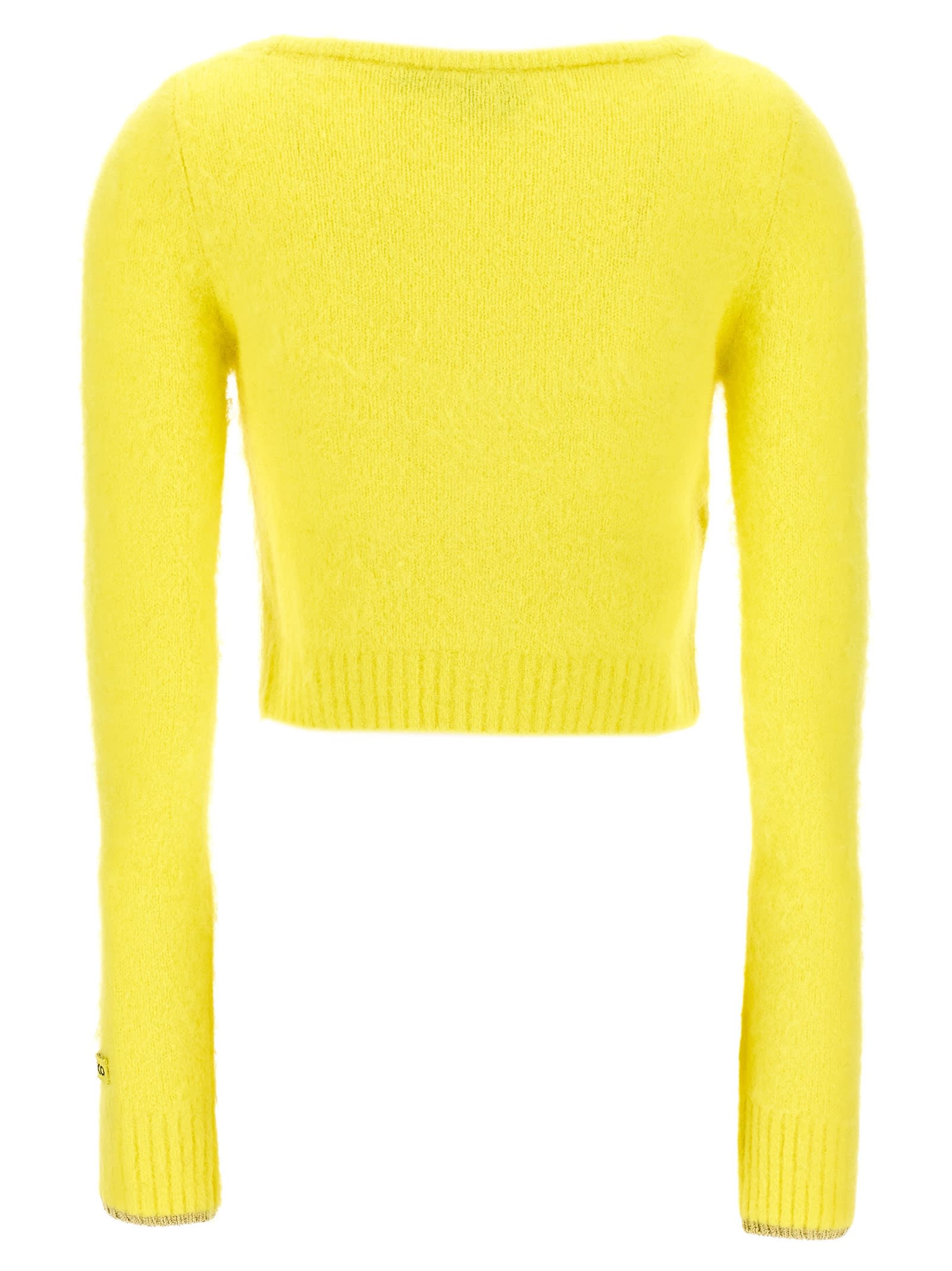 Shop Pinko Colorpoint Cardigan In Yellow