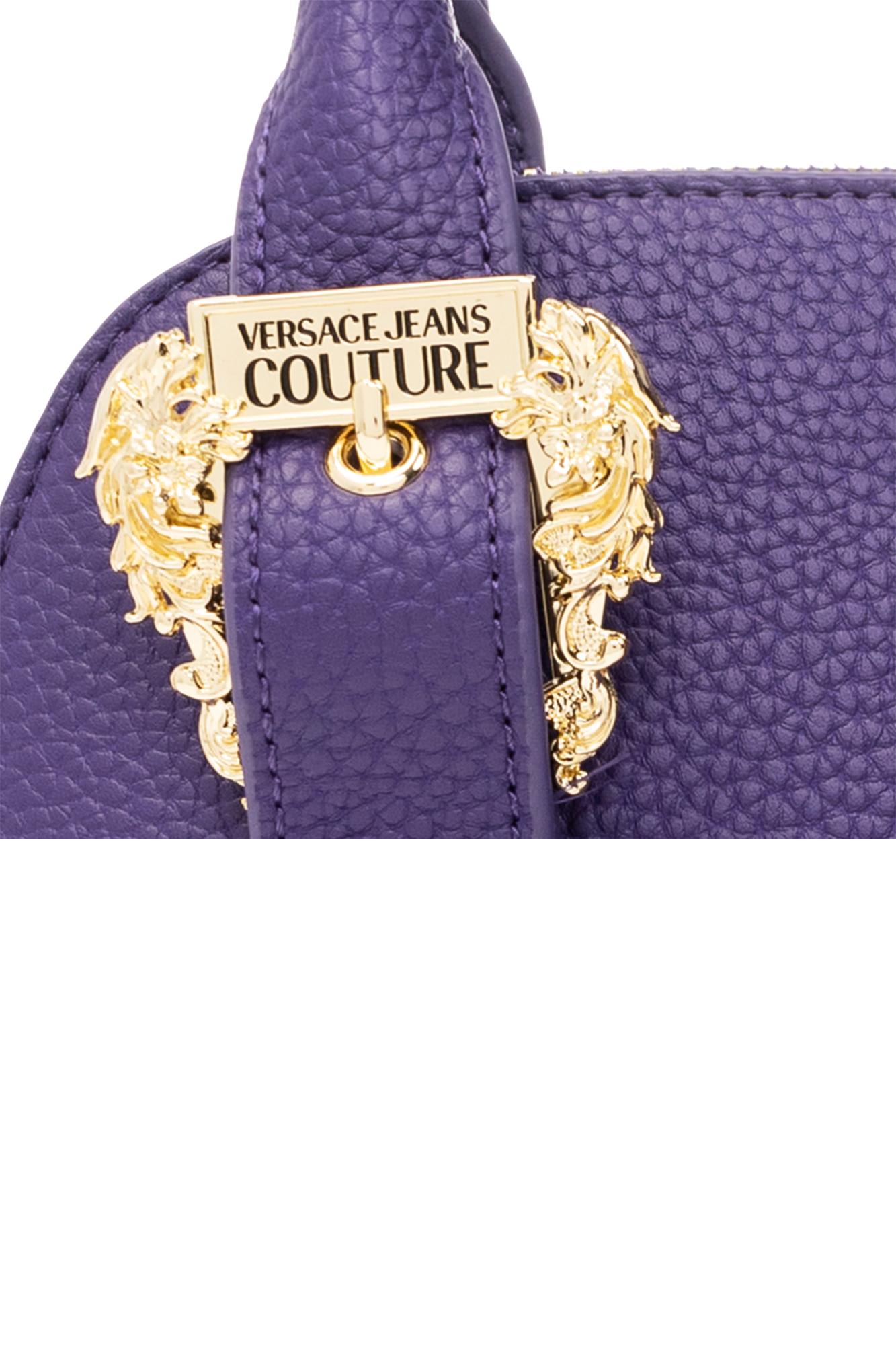 Versace Jeans Couture Shoulder Bag With Logo In Purple
