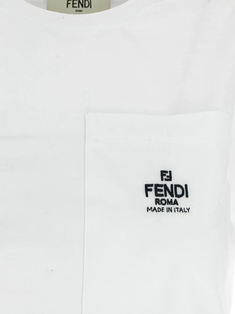 Shop Fendi Cotton T-shirt In White