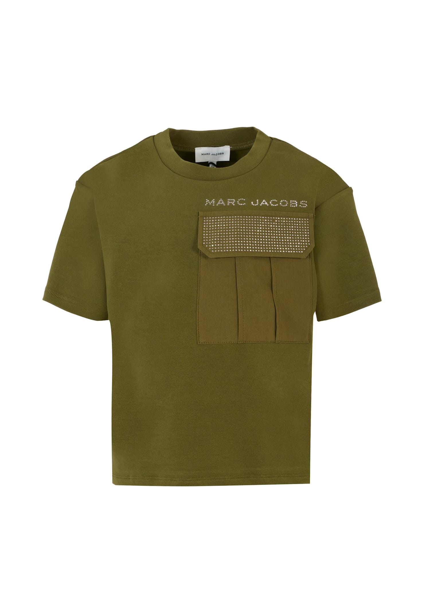 Marc Jacobs Green T-shirt For Girl With Logo In Green