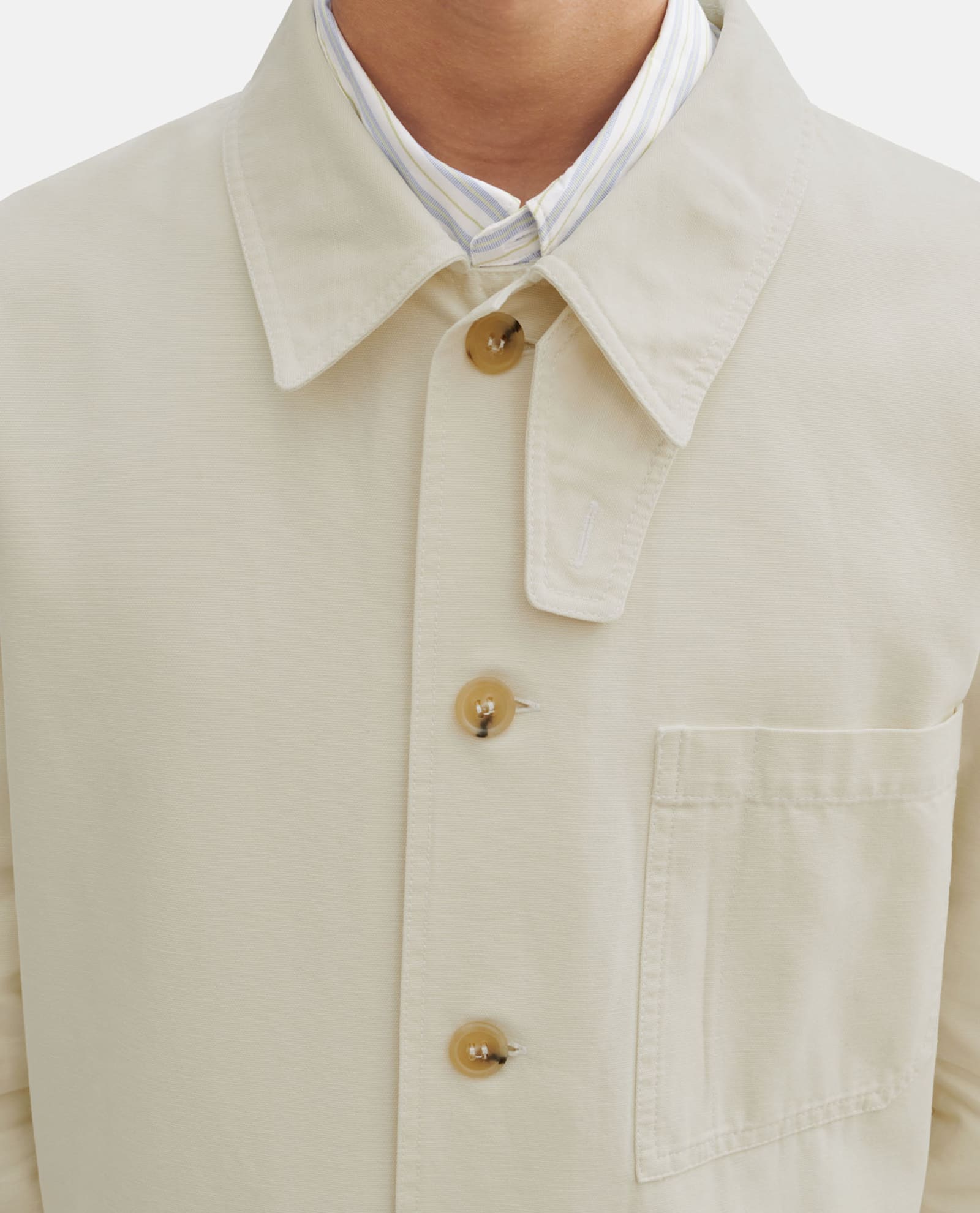 Apc A.p.c. Long-sleeved Button-up Jacket In White
