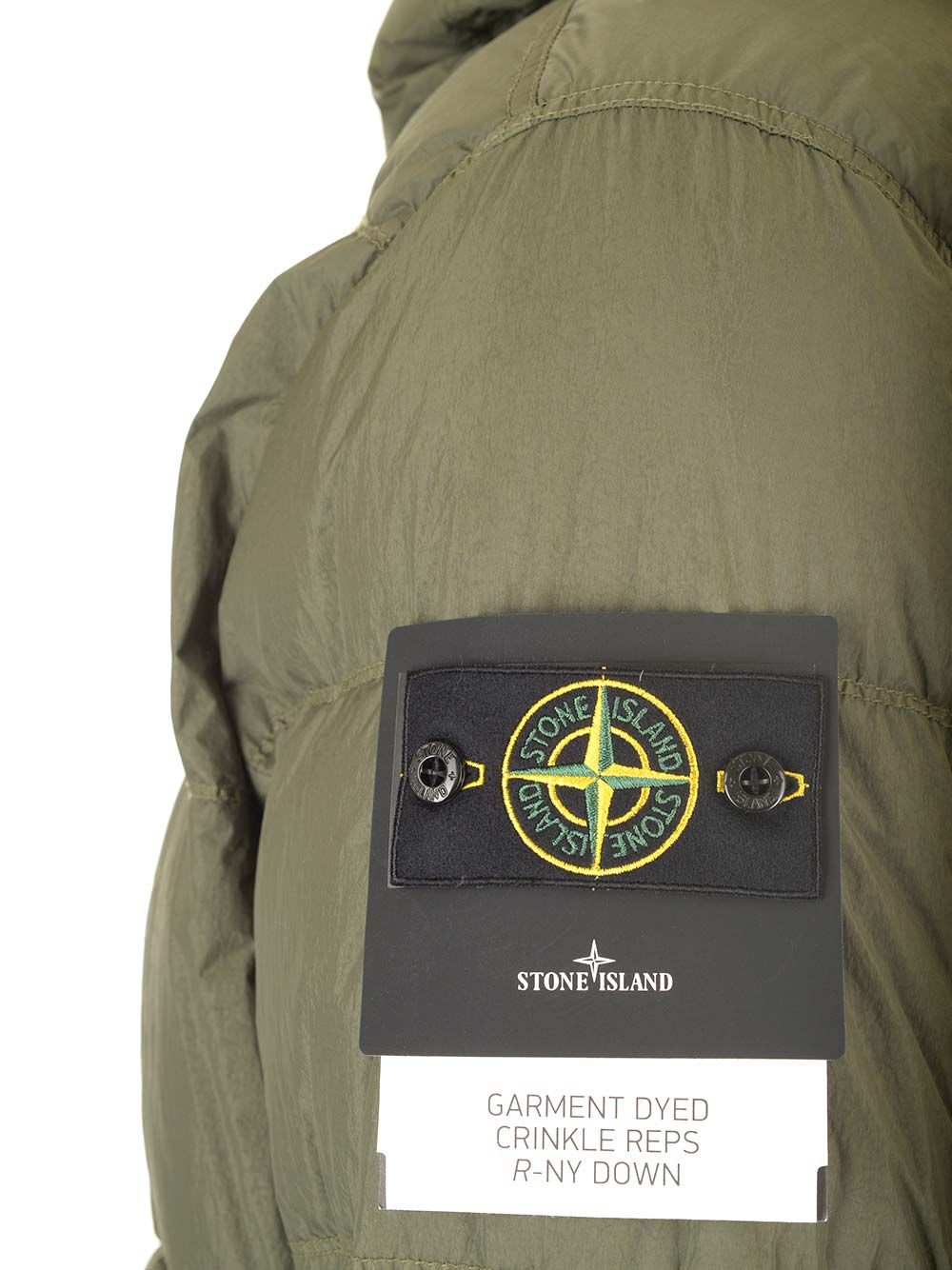 Shop Stone Island Hood With Down Filling In Green