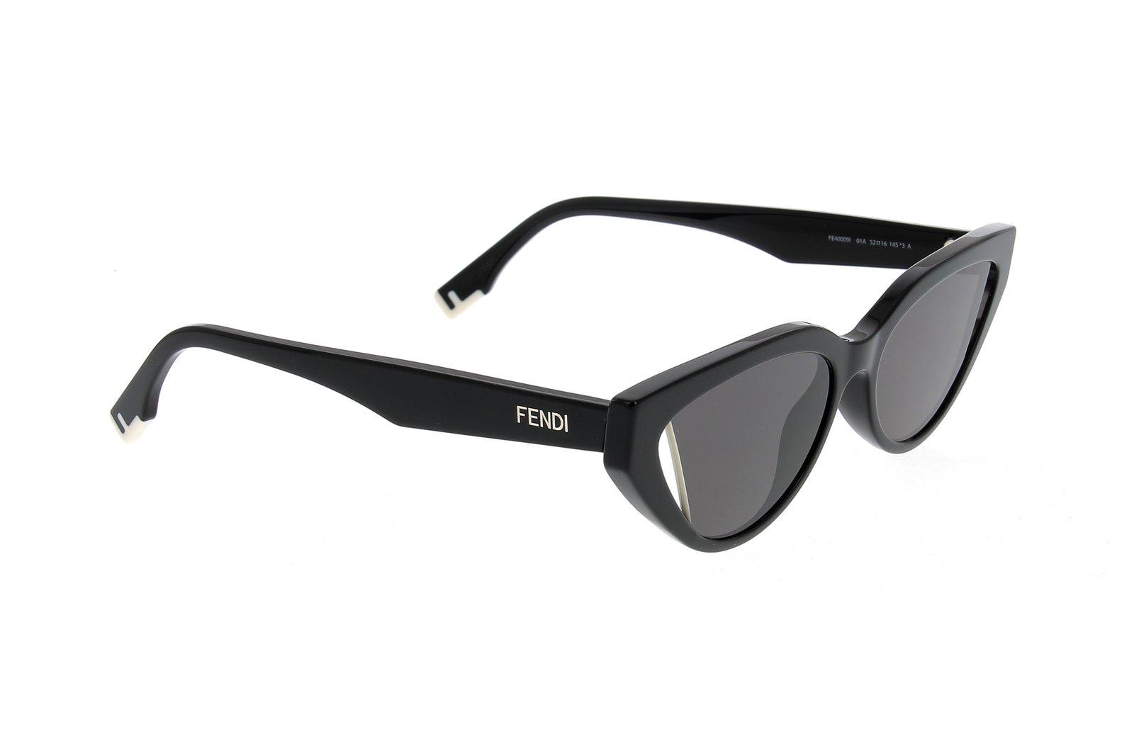 Shop Fendi Cat-eye Frame Sunglasses In 01a - Black