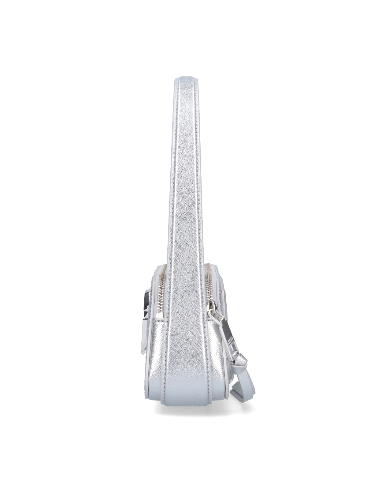 Shop Marc Jacobs The Metallic Slingshot Shoulder Bag In Silver