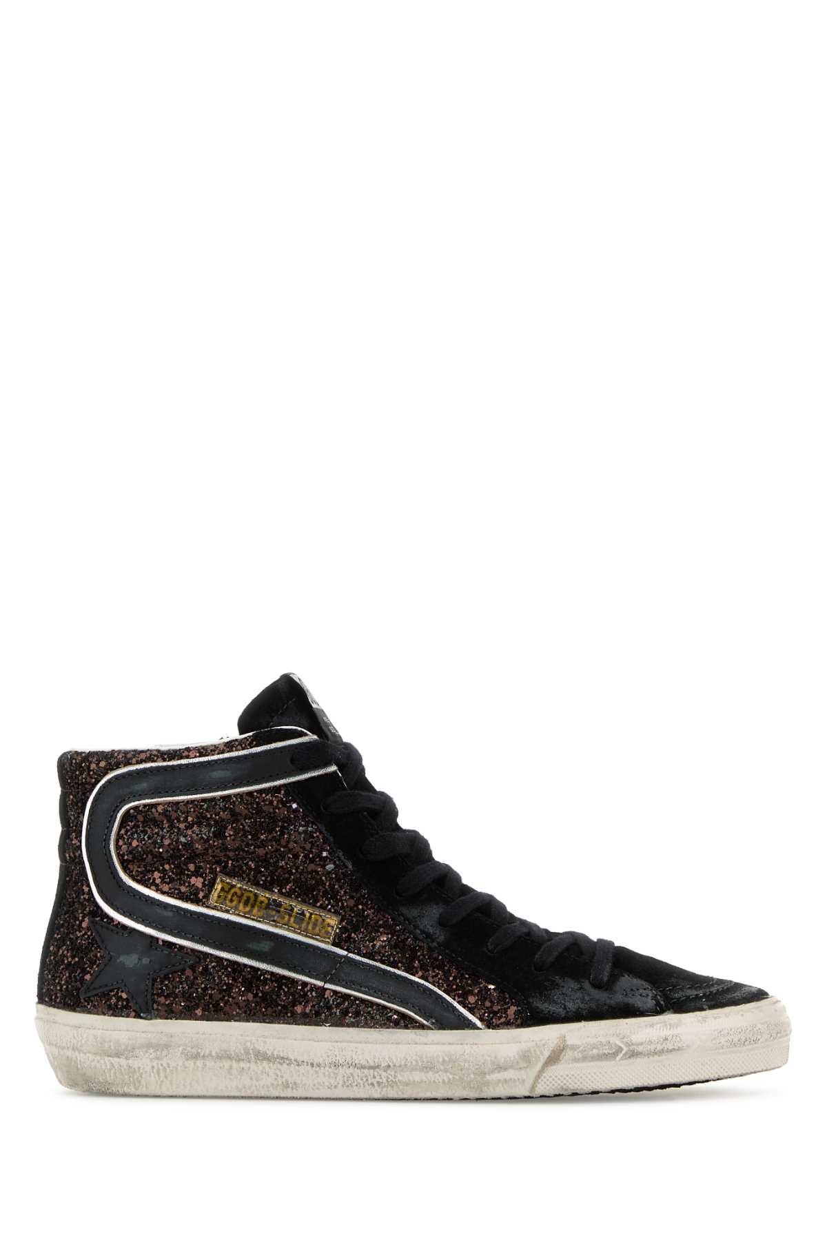 Golden Goose Embellished Suede Slide Classic Sneakers In Brown