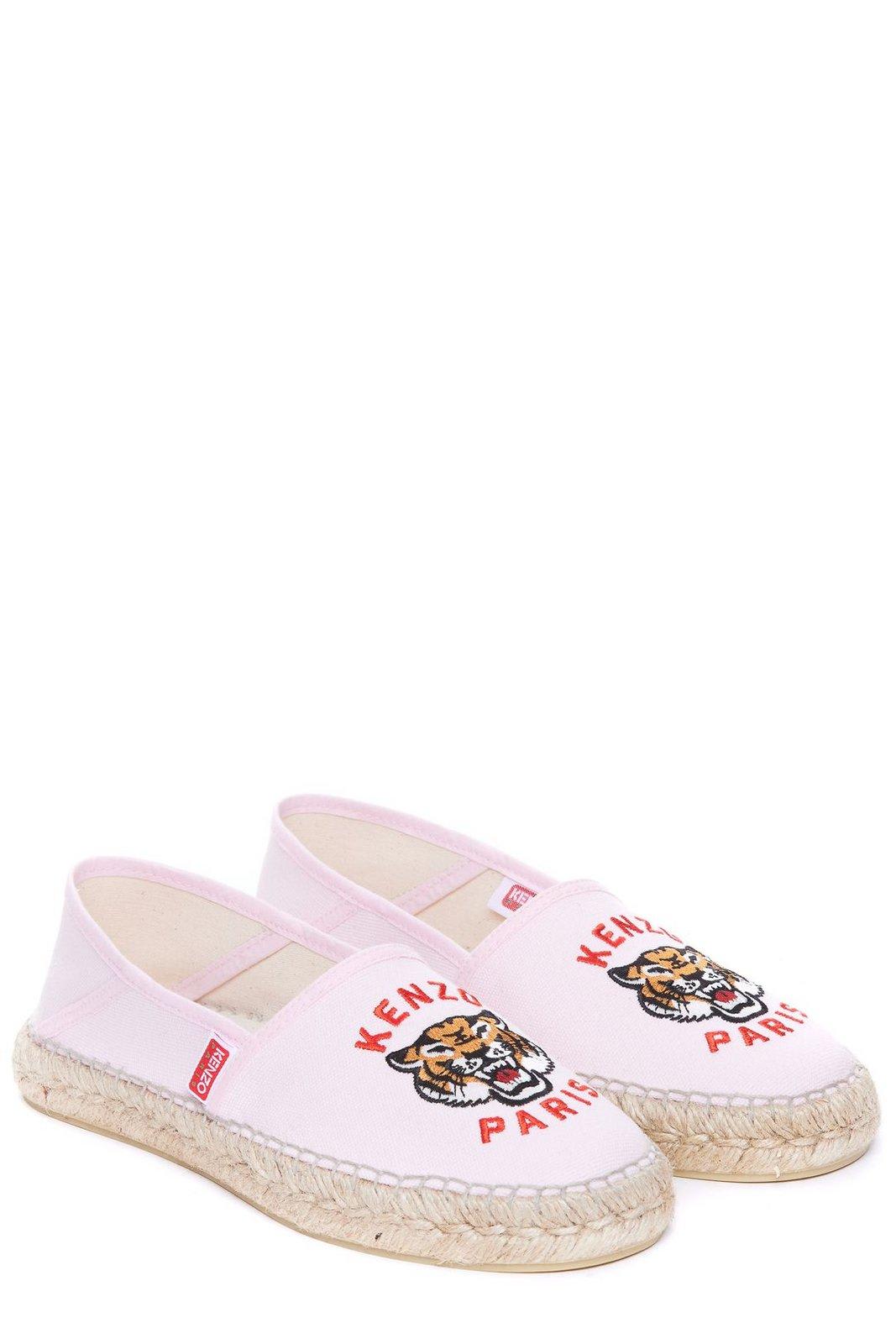 Shop Kenzo Slip-on Flat Shoes In Faded Pink