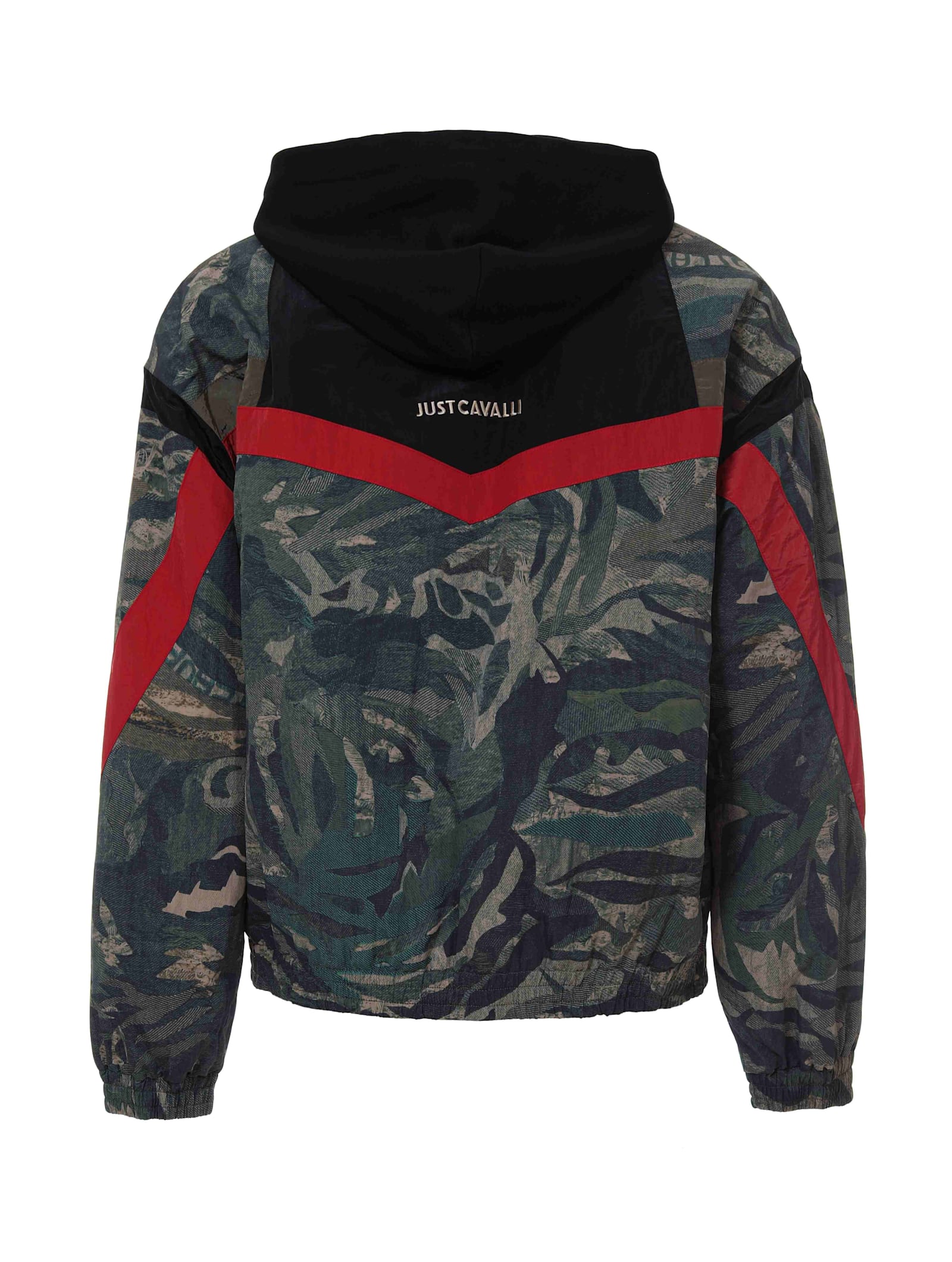 Roberto Cavalli Tiger Camu Print Jacket In Gray