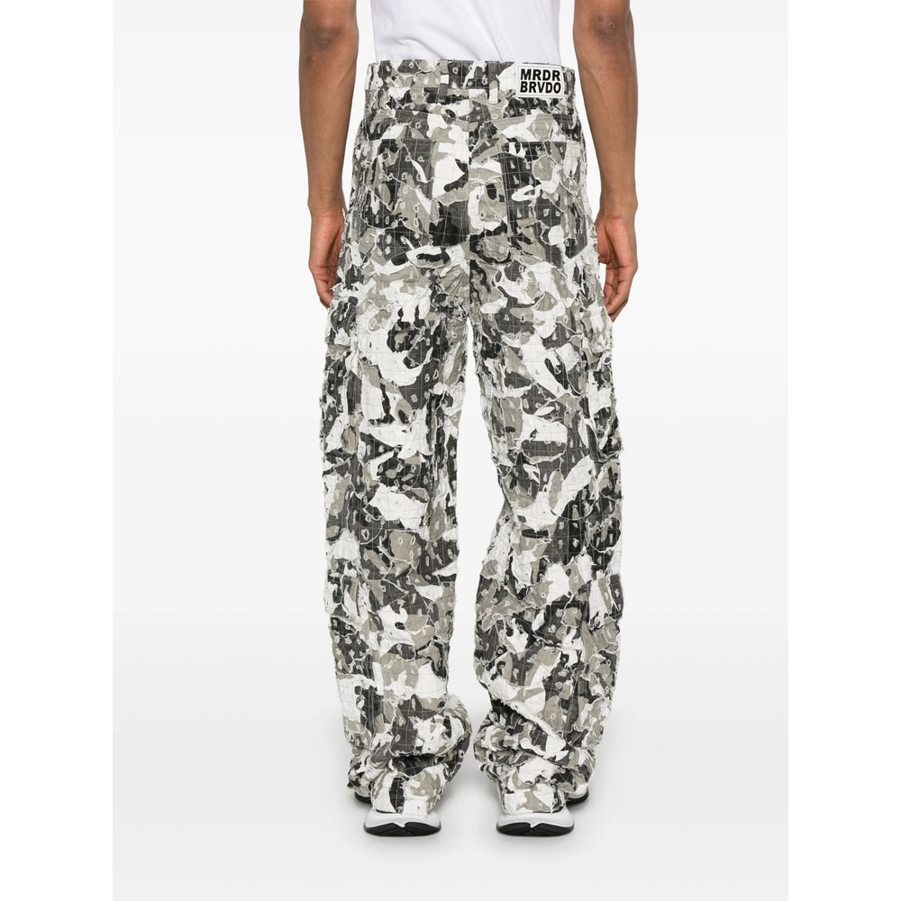 Who Decides War Gray Micro Distressed Cargo Pants In Multi