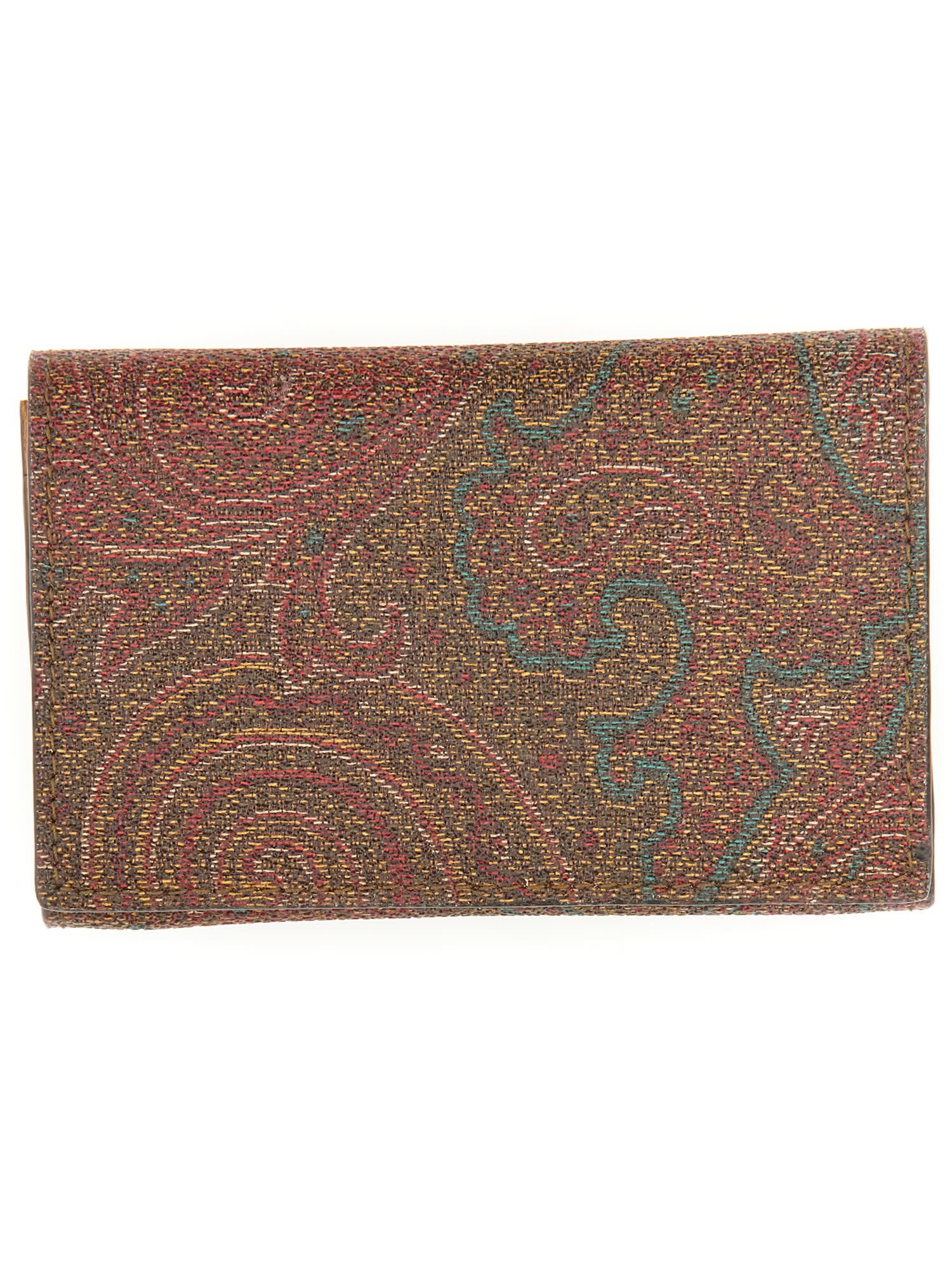 Etro Paisley Card Holder With Flap