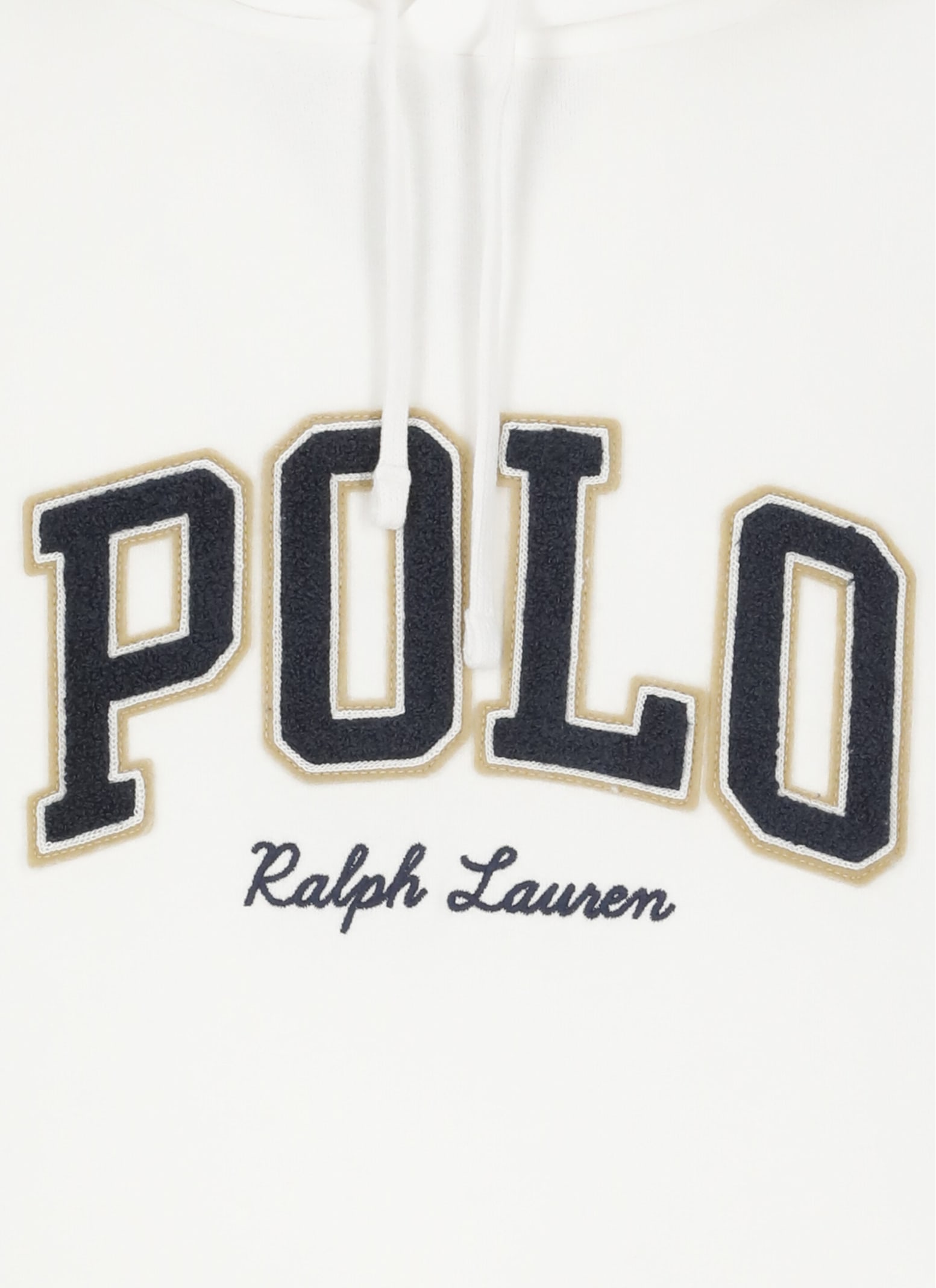 Ralph Lauren The Rl Fleece Western-logo Hoodie In White
