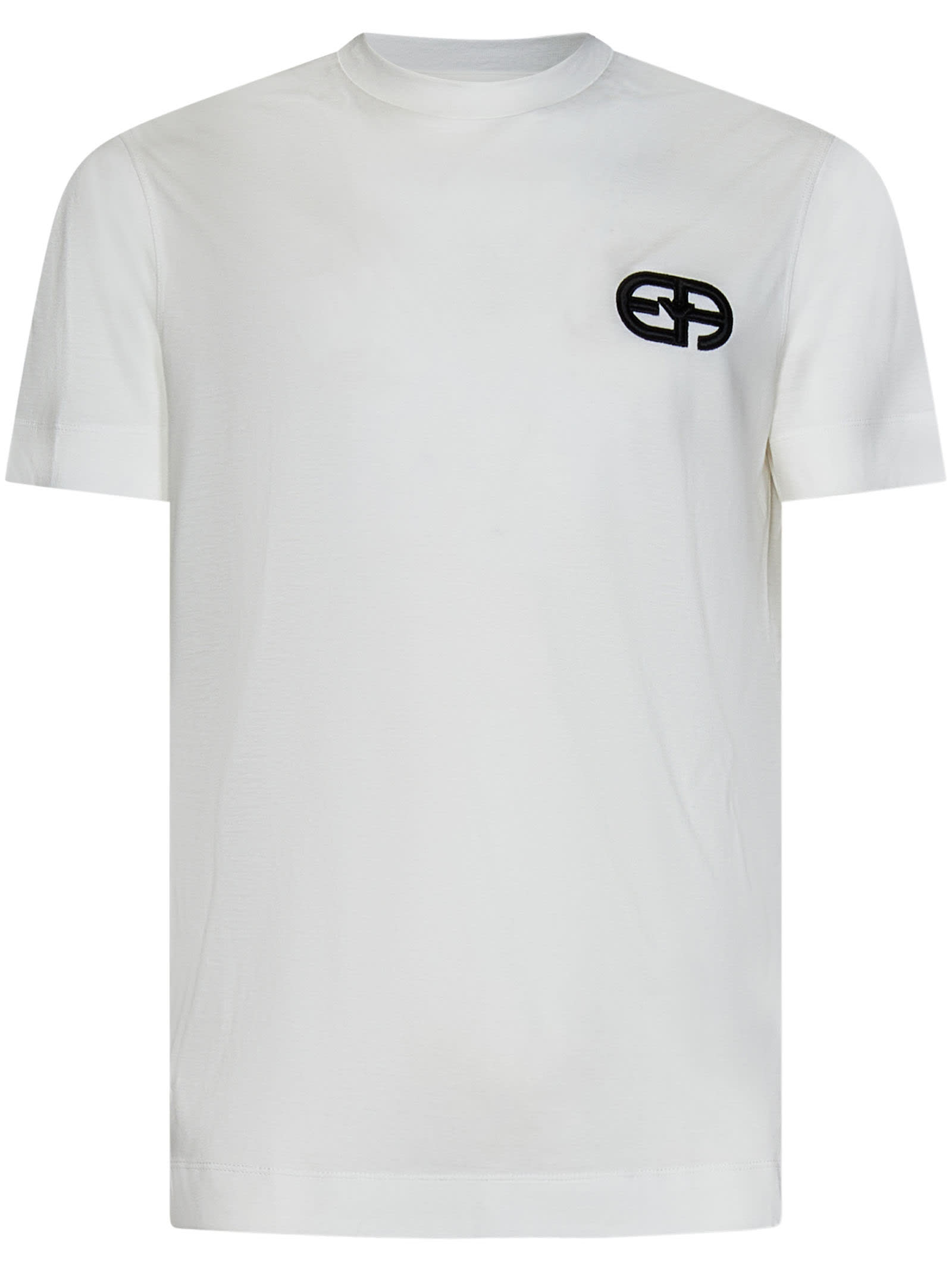 Emporio Armani Logo-embroidered T-shirt In White