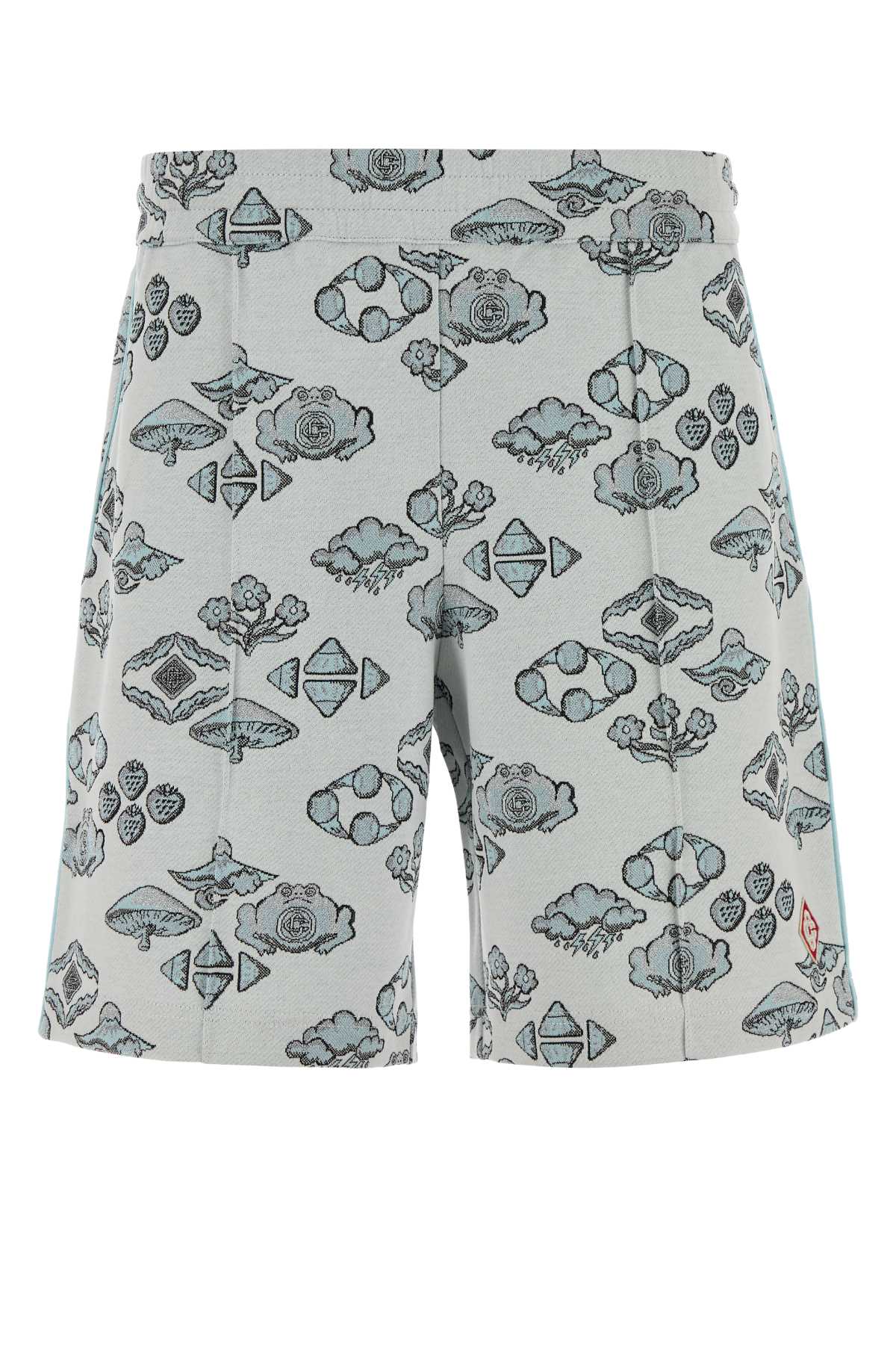 Casablanca Embroidered Stretch Jacquard Bermuda Shorts In Multi