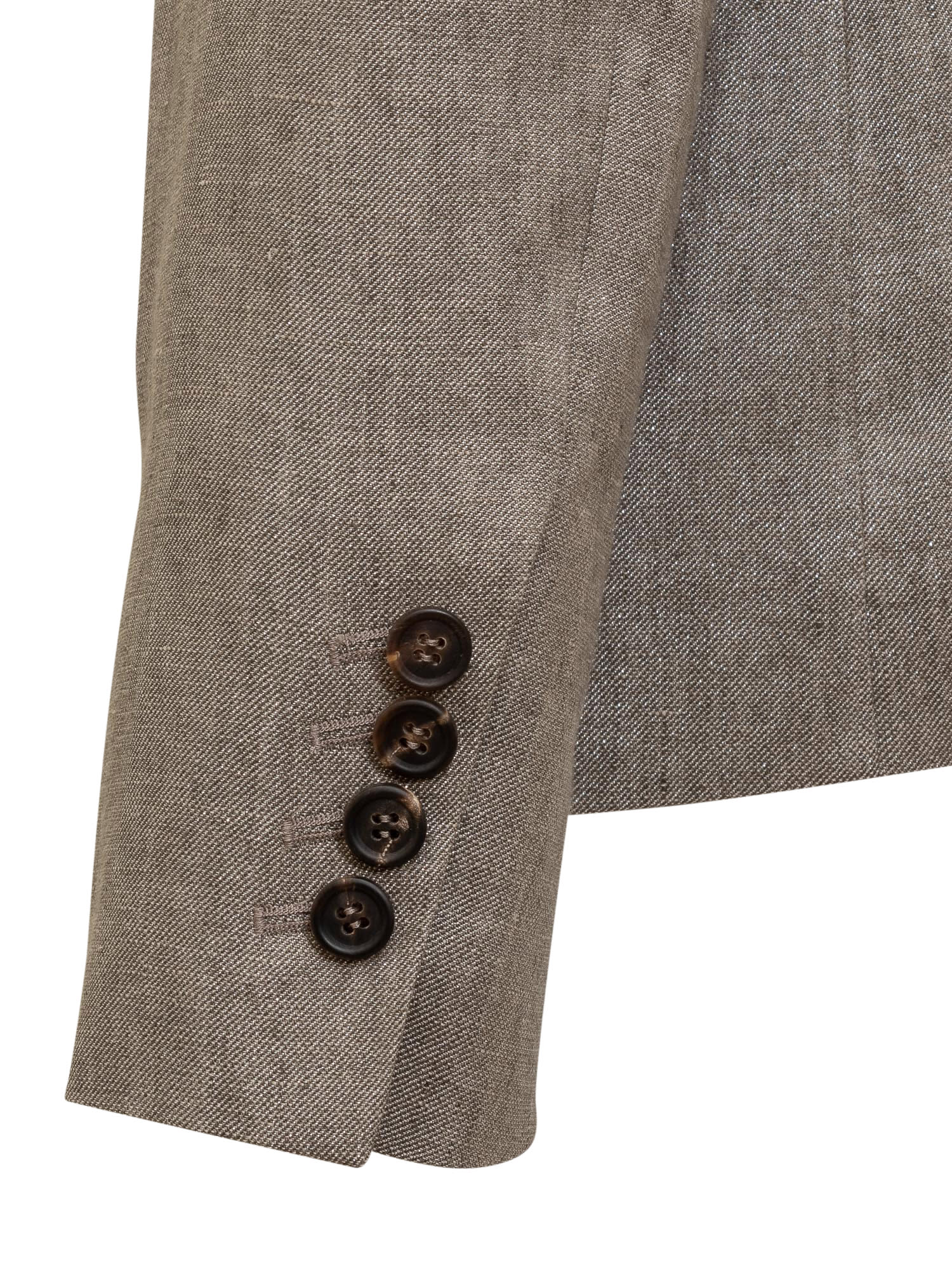 Shop Brunello Cucinelli Sparkling Linen Twill Blazer With Monile In Beige