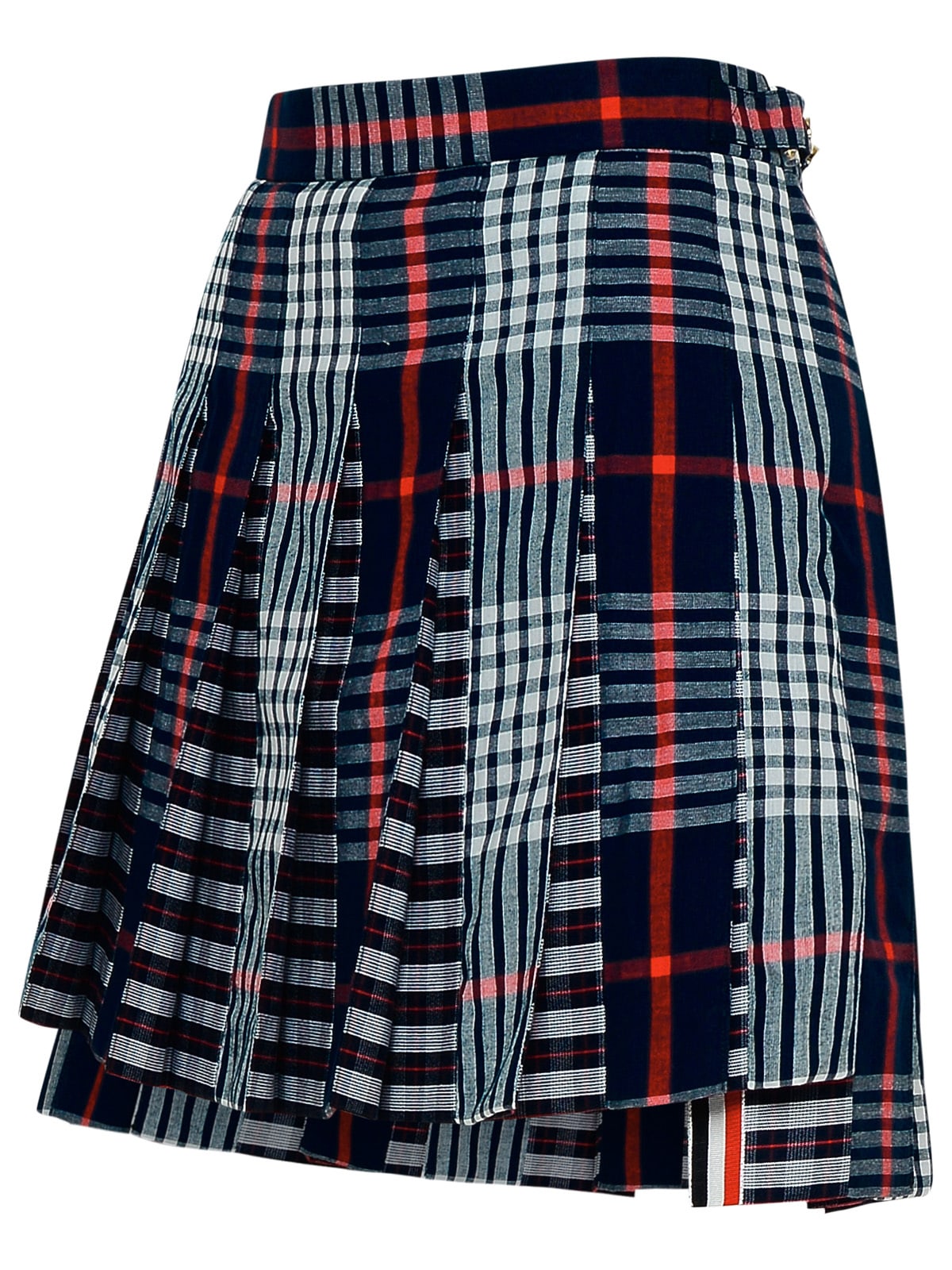 Thom Browne Mini Skirt With Pleated Design And Tricolor Detail In Multicolor