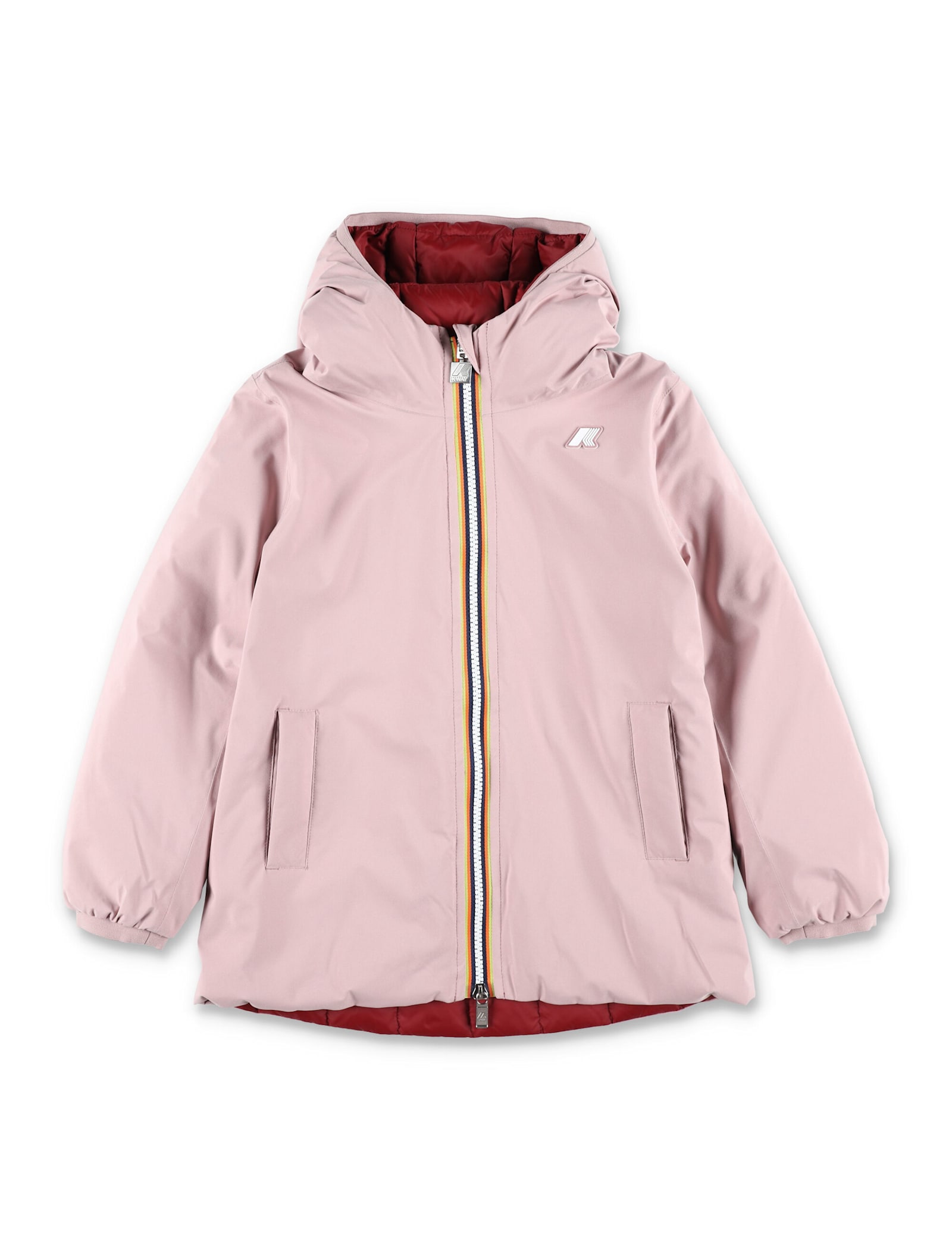 K-way Kid Sophie Thermo Plus Reversible Hooded Down Jacket In Pink