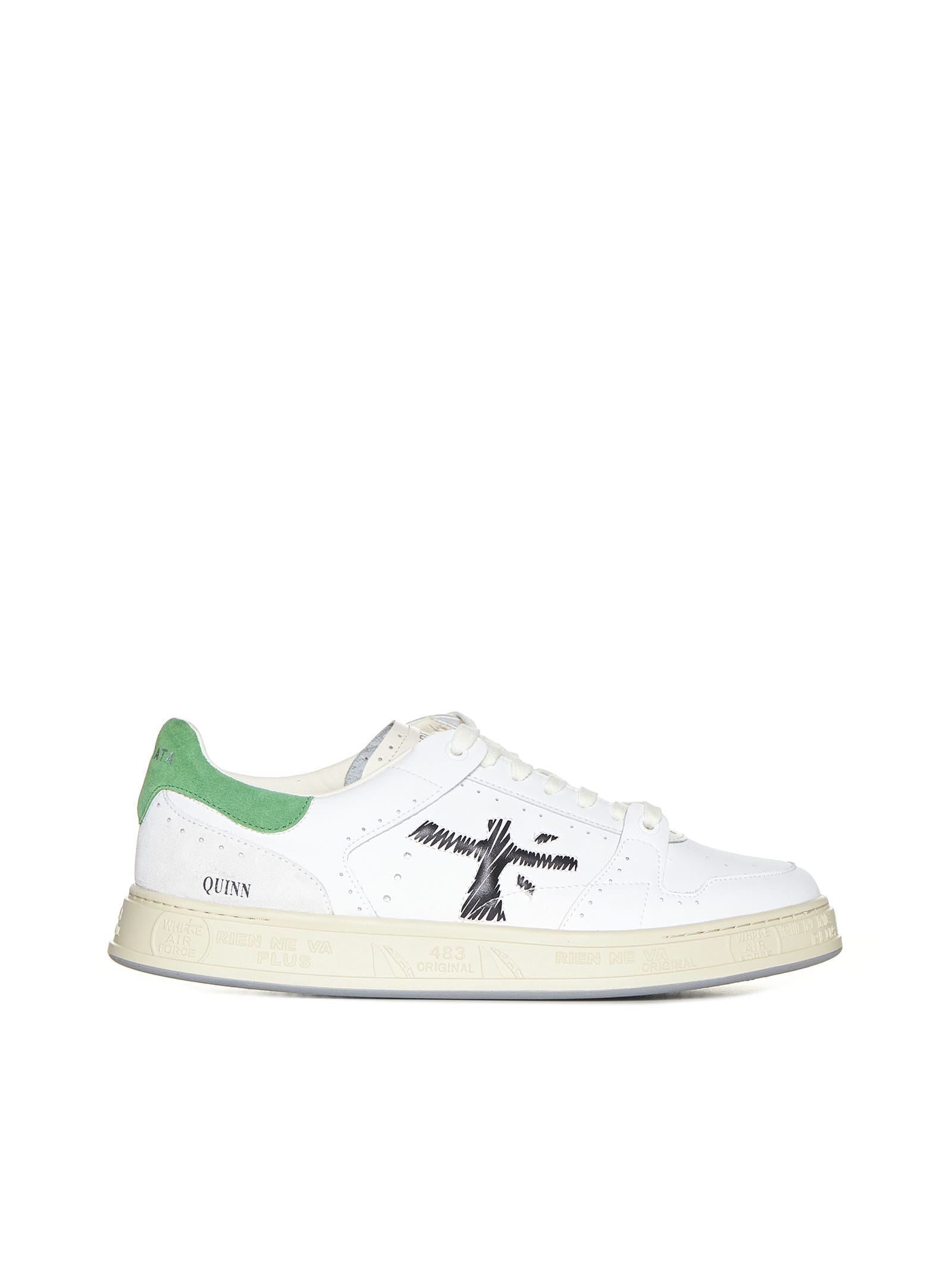 Shop Premiata Sneakers In White/green