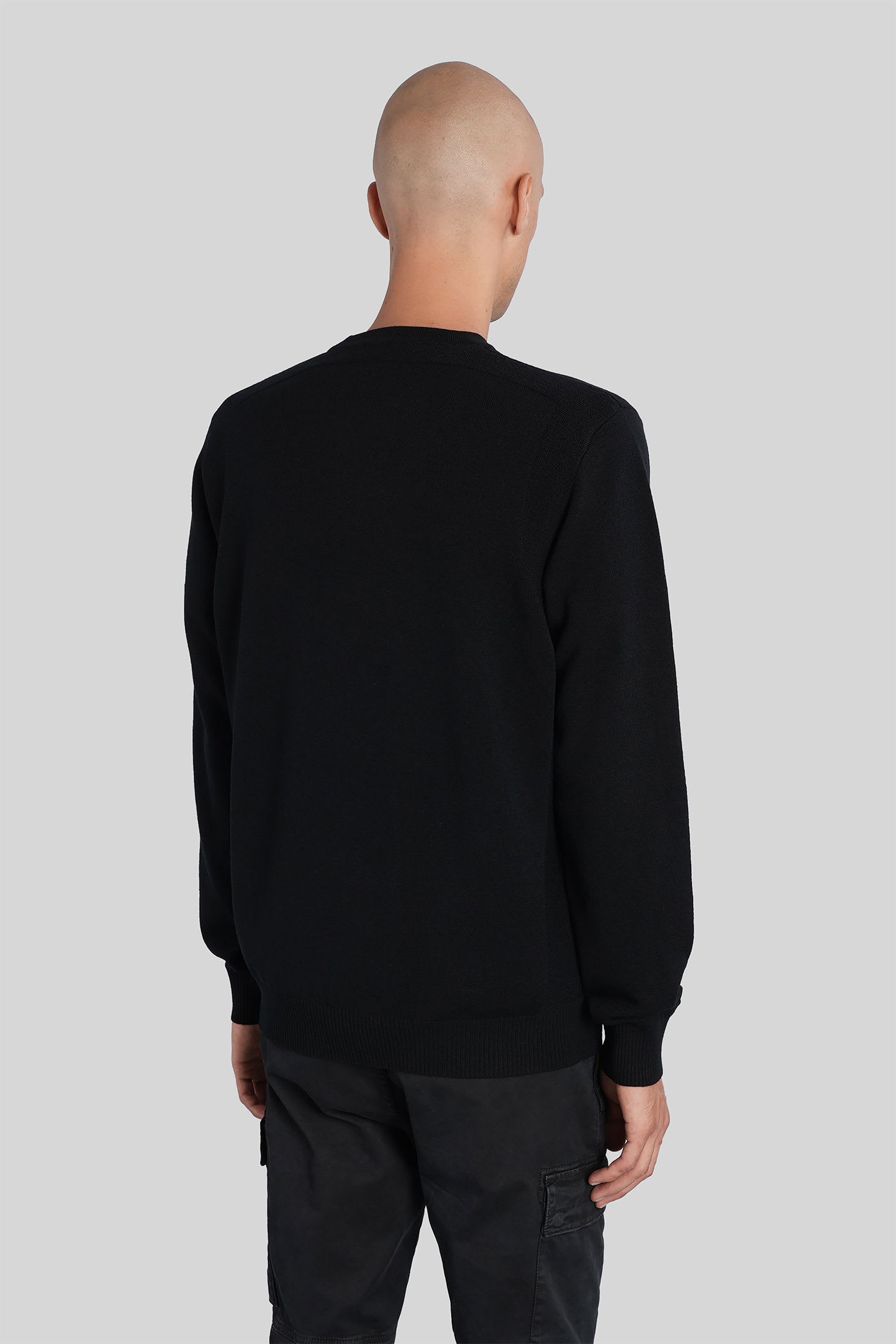 Stone Island Vanisé Brushed Heavy Cotton Sweatshirt In Black