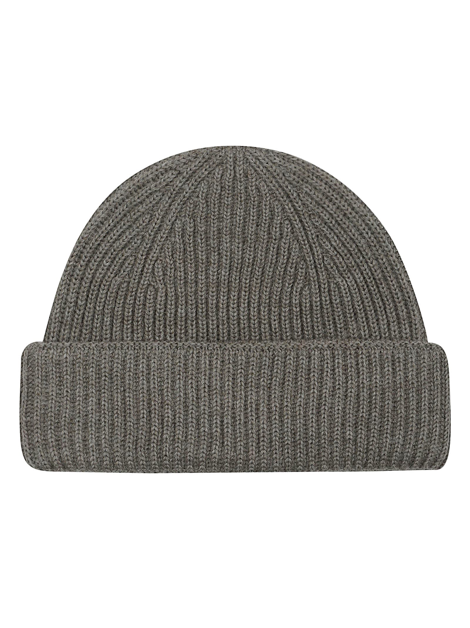 Maison Kitsuné Fox Head Large Beanie In Gray