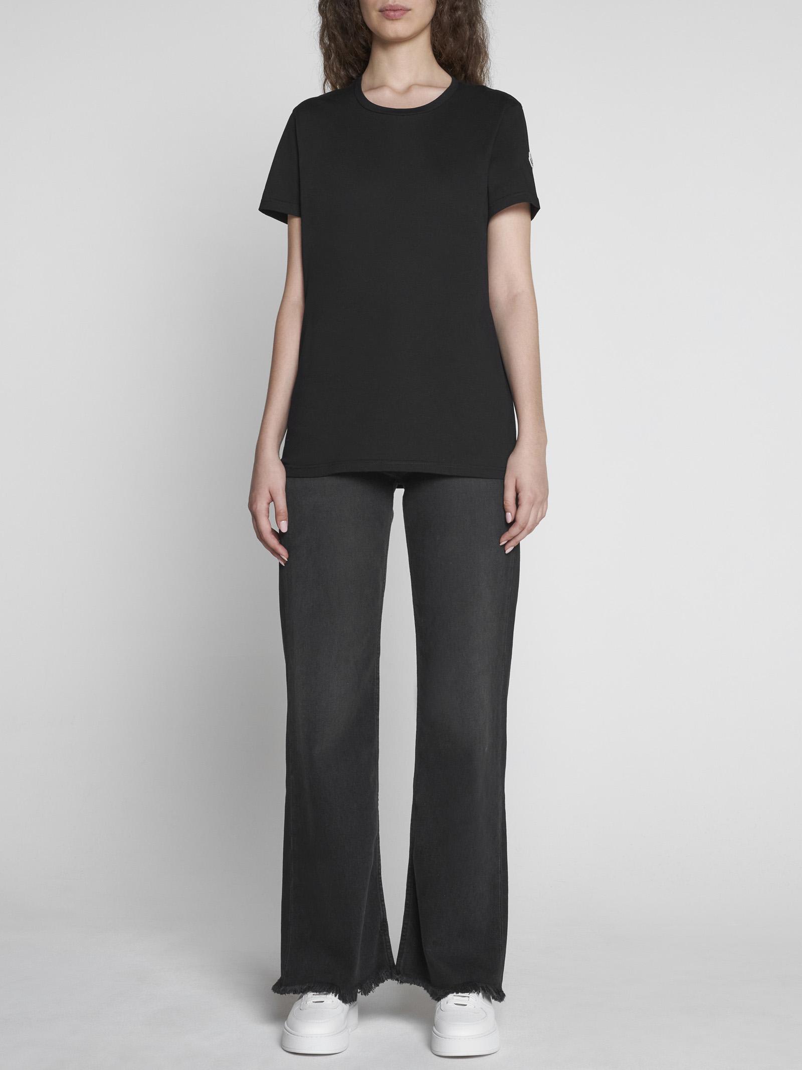 Shop Moncler Logo-patch Cotton T-shirt In Black