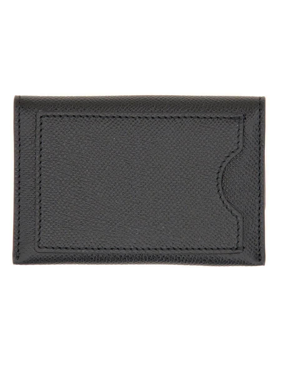 Shop Ferragamo Leather Card Holder In Black