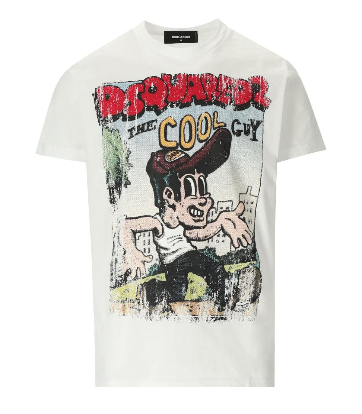 Dsquared2 Cigarette Fit White T-shirt In Bianco
