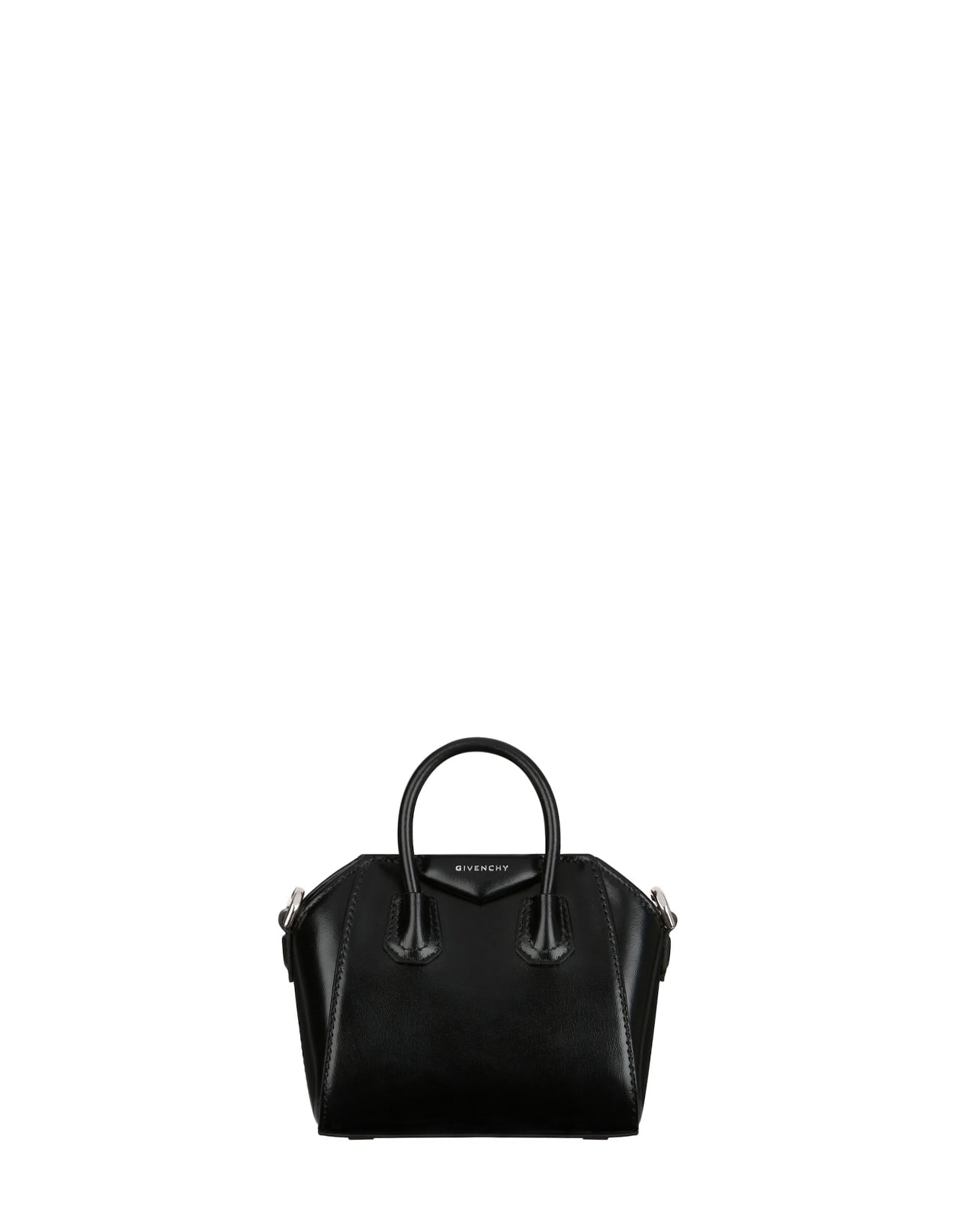 Antigona Micro Bag In Black Box Leather