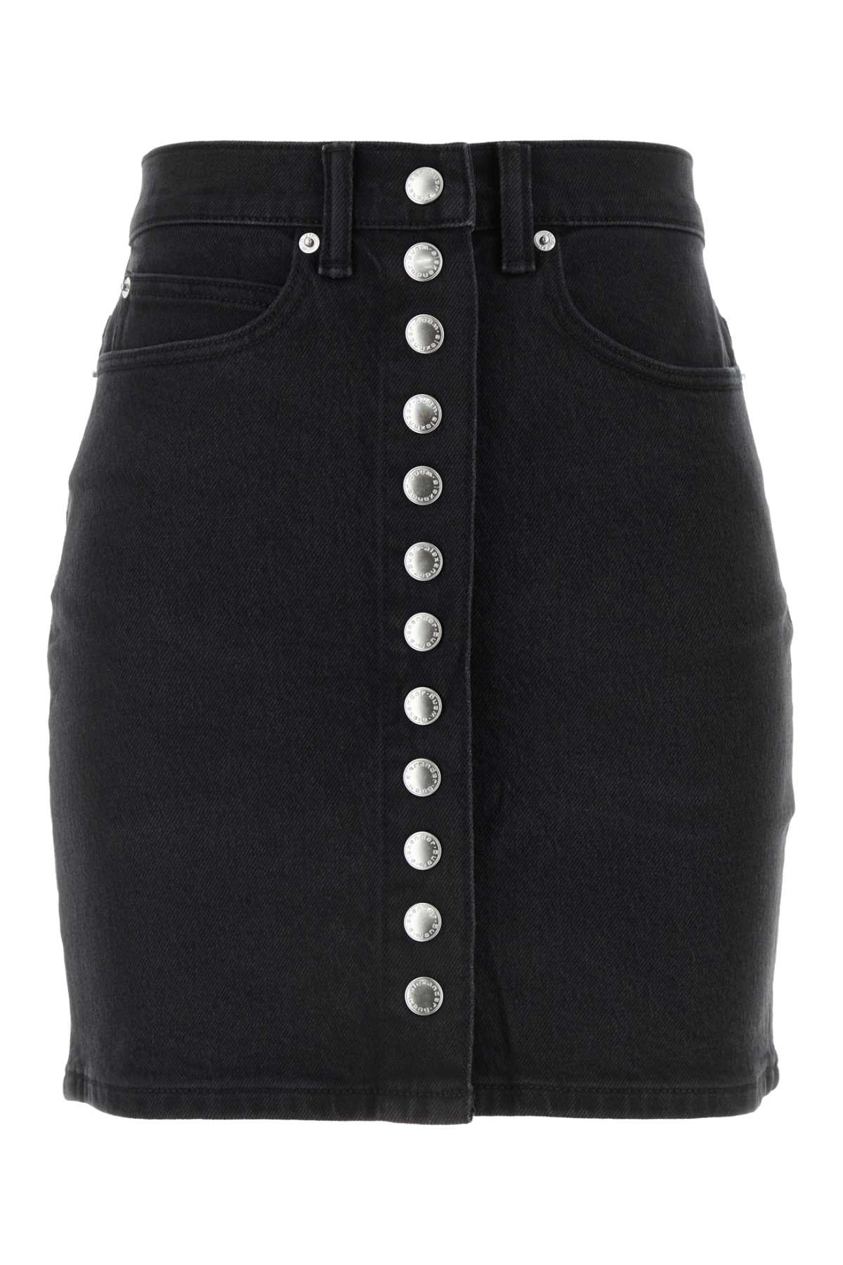 Alexander Wang Black Stretch Denim Mini Skirt