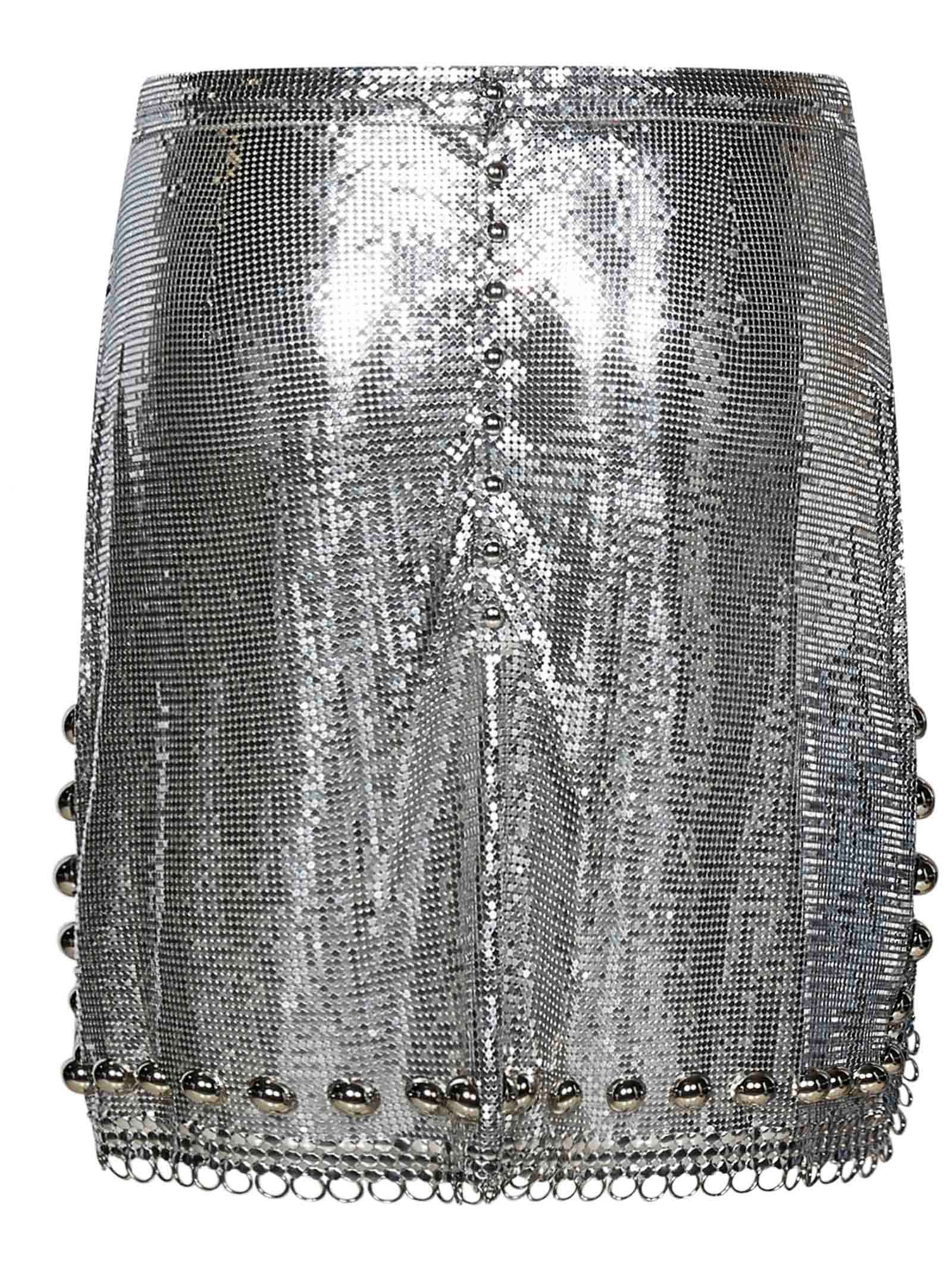 Shop Rabanne Skirt In Silver