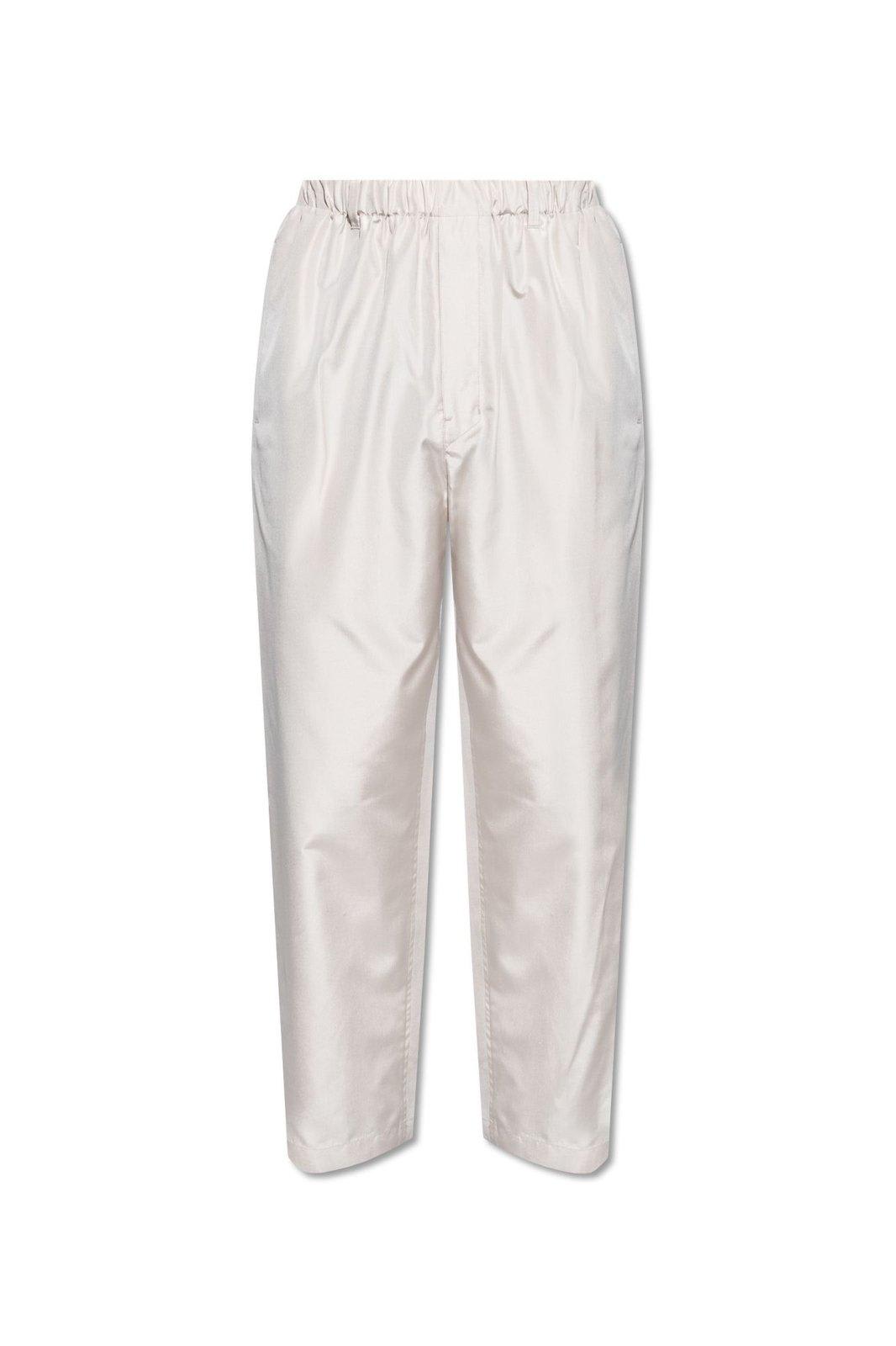 Shop Lemaire Mid-rise Wide-leg Trousers In Beige