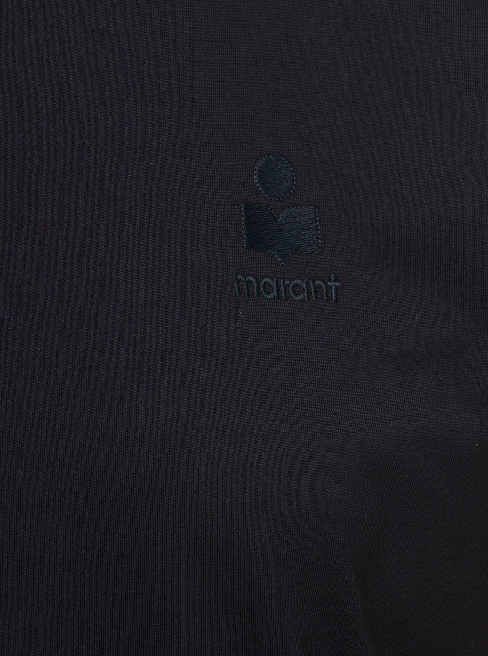 Isabel Marant Étoile Black Crewneck T-shirt With Logo Embroidery In Cotton Woman Isabel Marant Etoile In Black