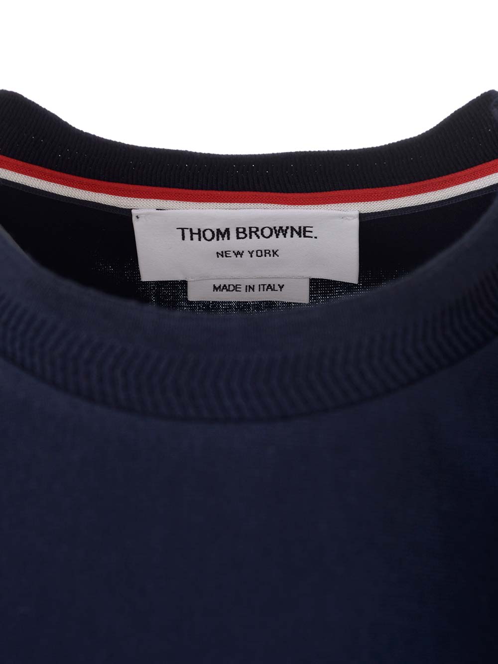 Shop Thom Browne T-shirt With Striped Band In Blue