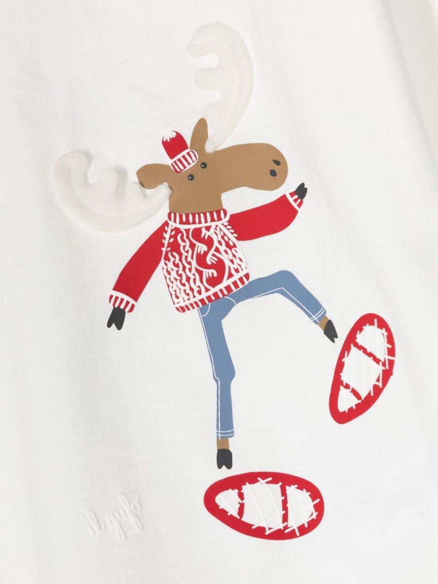 Shop Il Gufo T-shirt M/l Reindeer In White