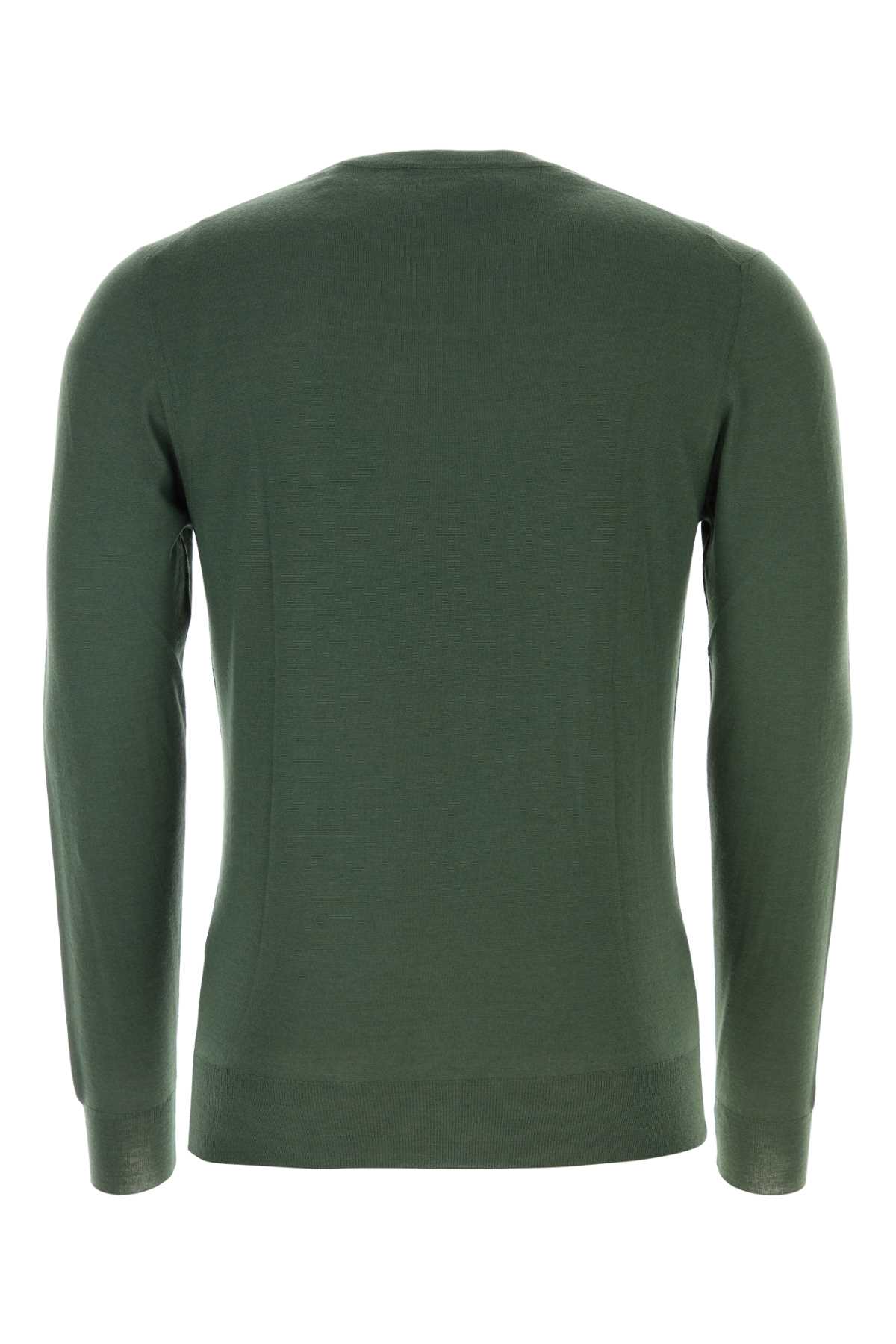 Fedeli Green Cashmere Blend Sweater In Verdeinglese