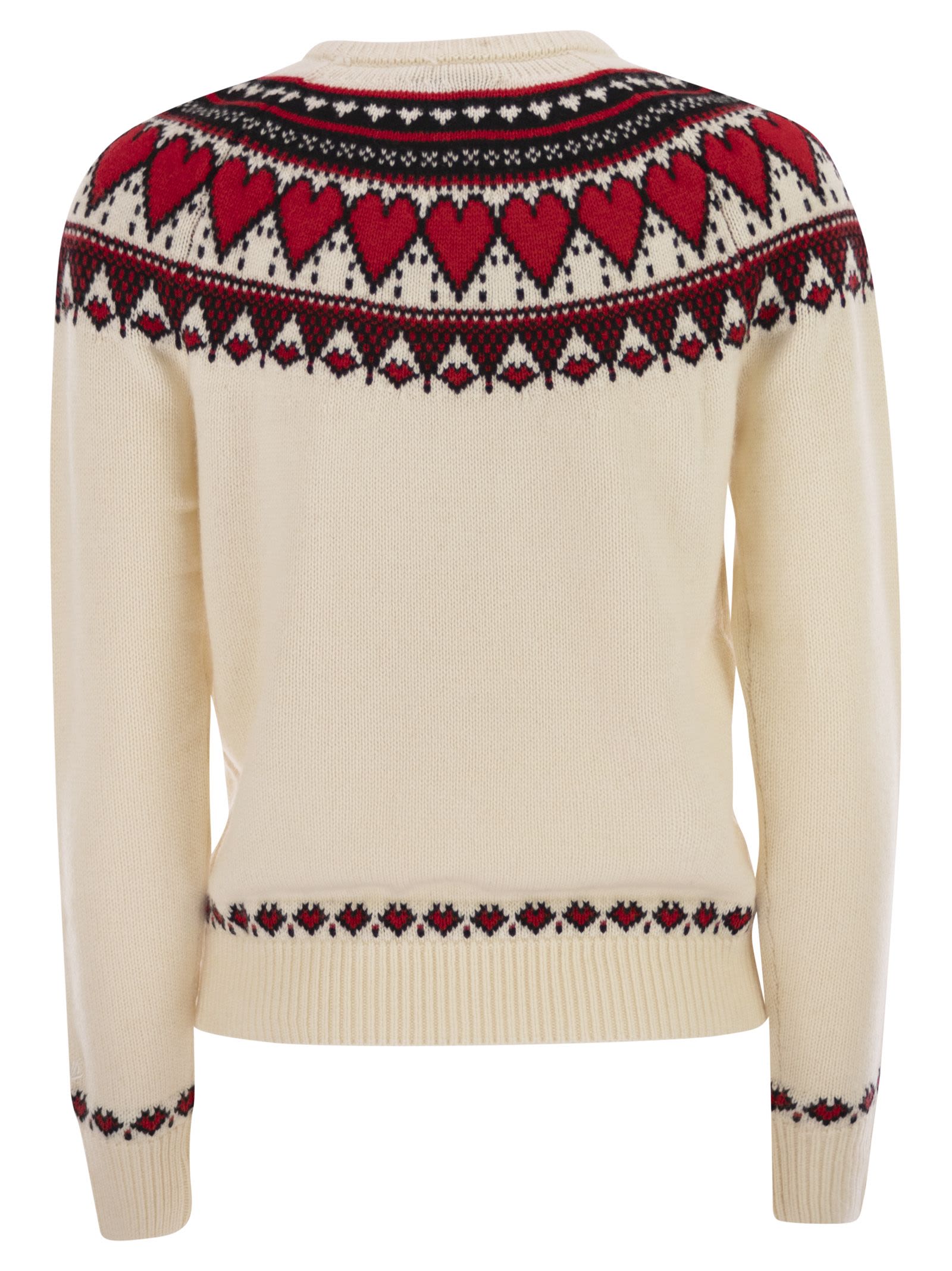 Mc2 Saint Barth Nordic-style Heart Pattern Jumper In Neutral