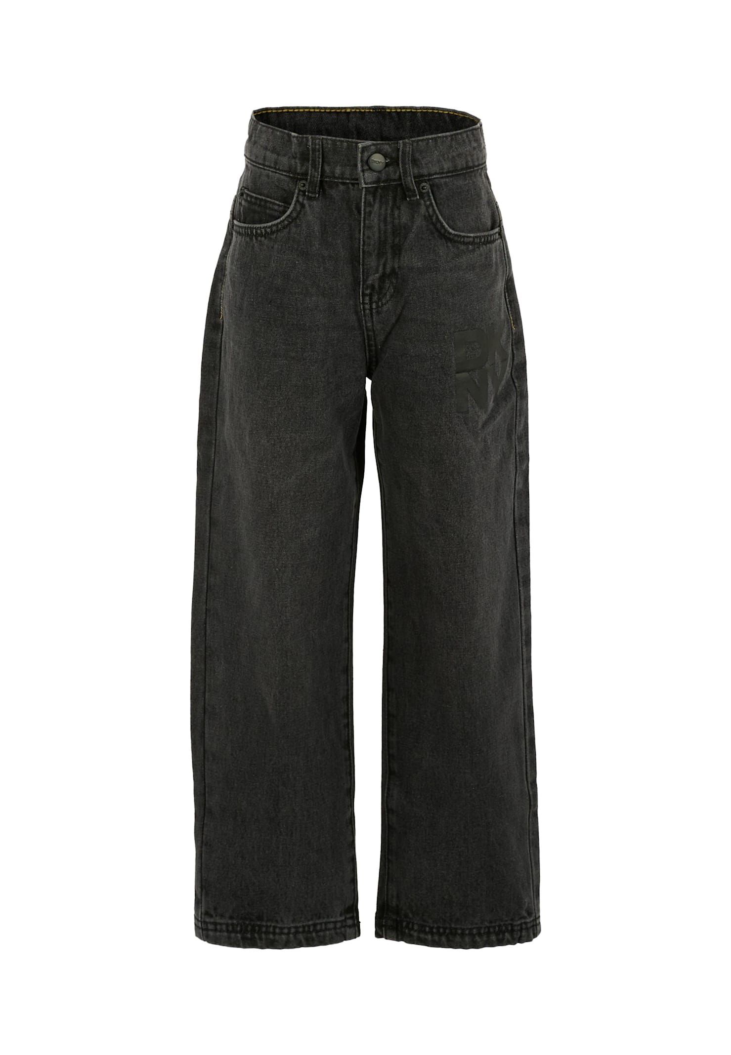 Dkny Black Jeans For Girl With Logo In Black
