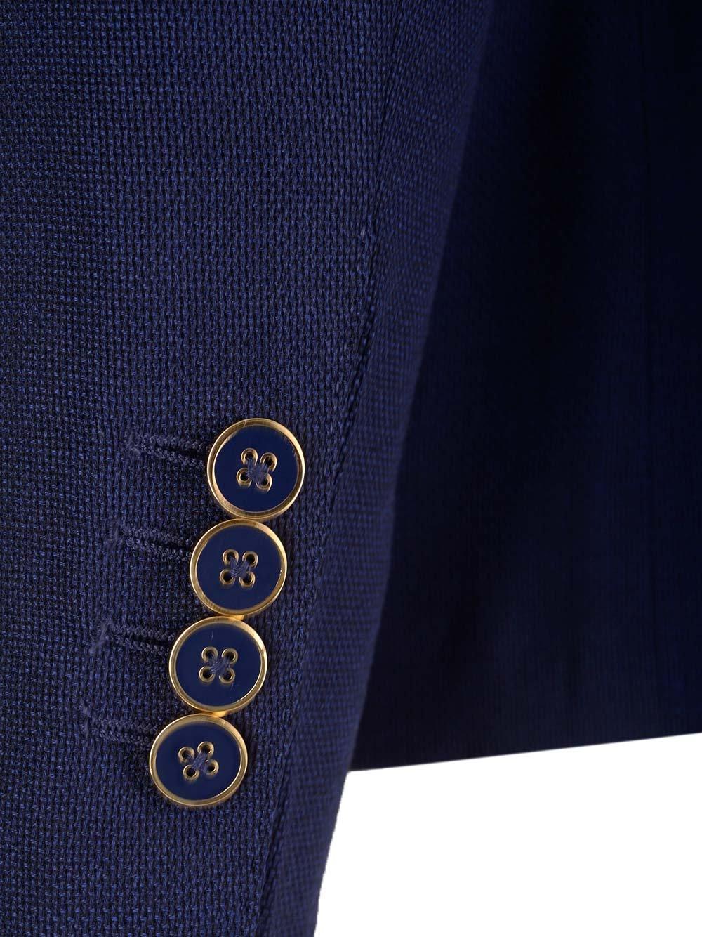 Shop Dolce & Gabbana Double-breasted Long-sleeved Blazer In Blu