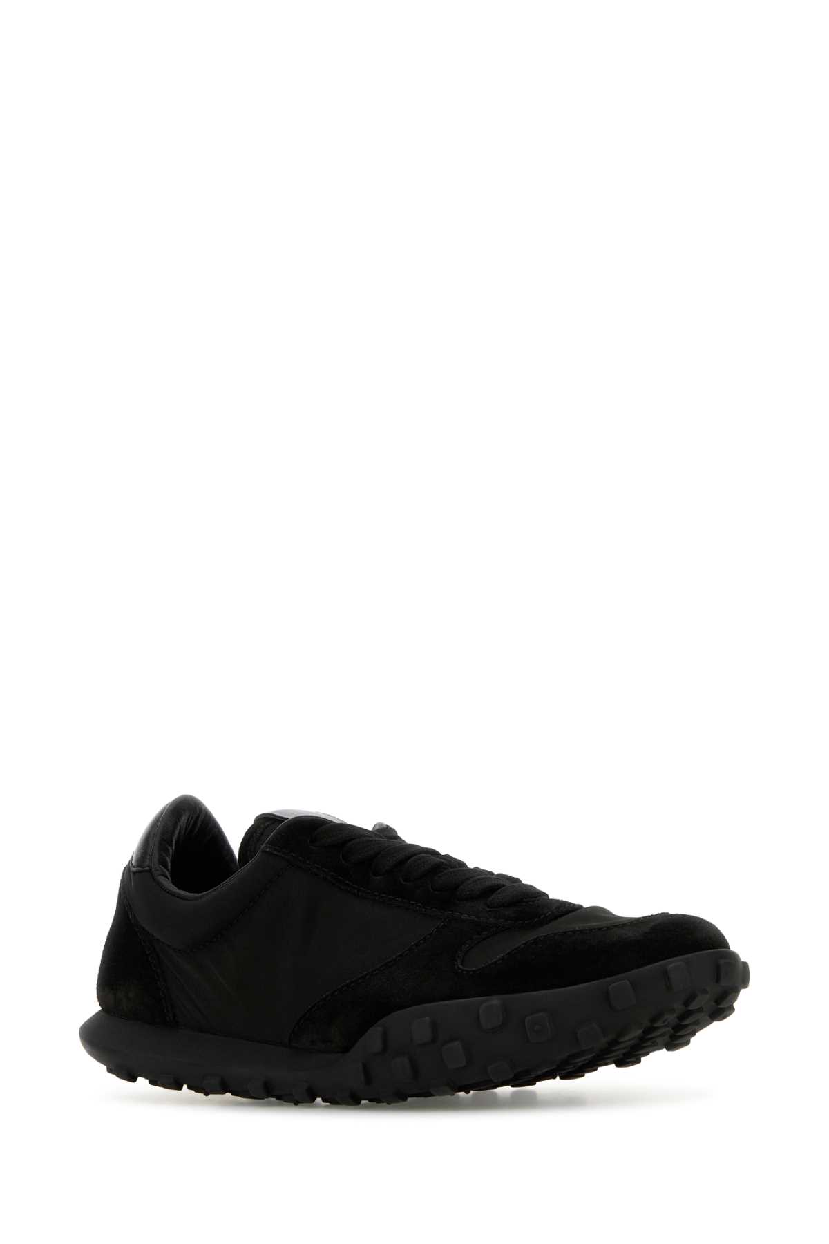 Jil Sander Black Fabric And Suede Moon Sneakers In Black