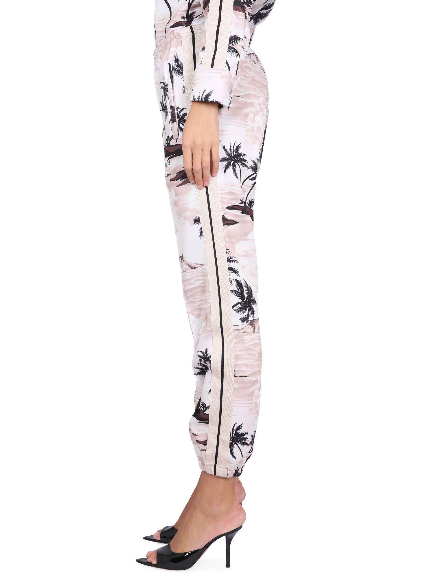 Palm Angels Woman Pants Cream Size M Recycled Polyester In Fantasia